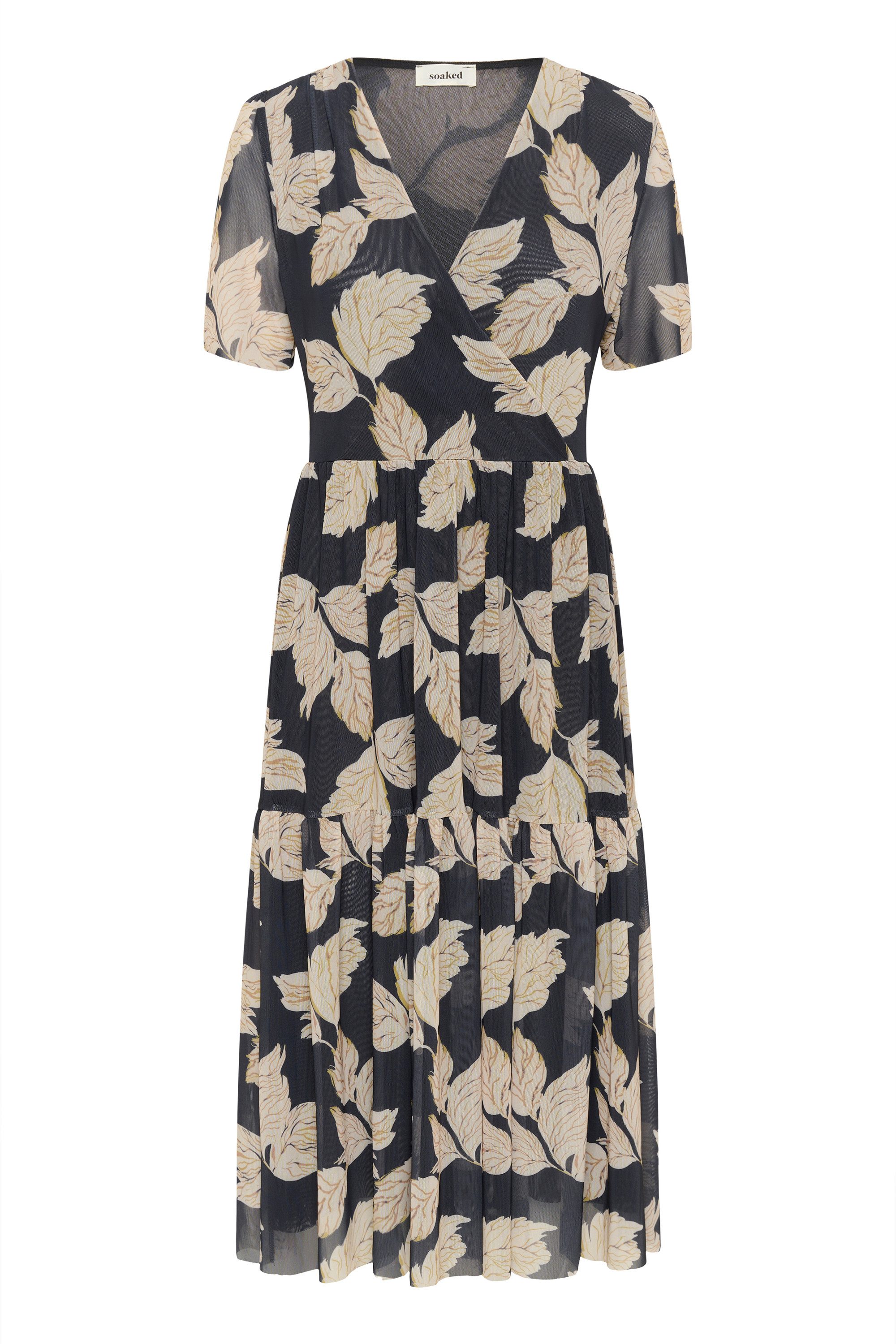 Navy Leaf Print