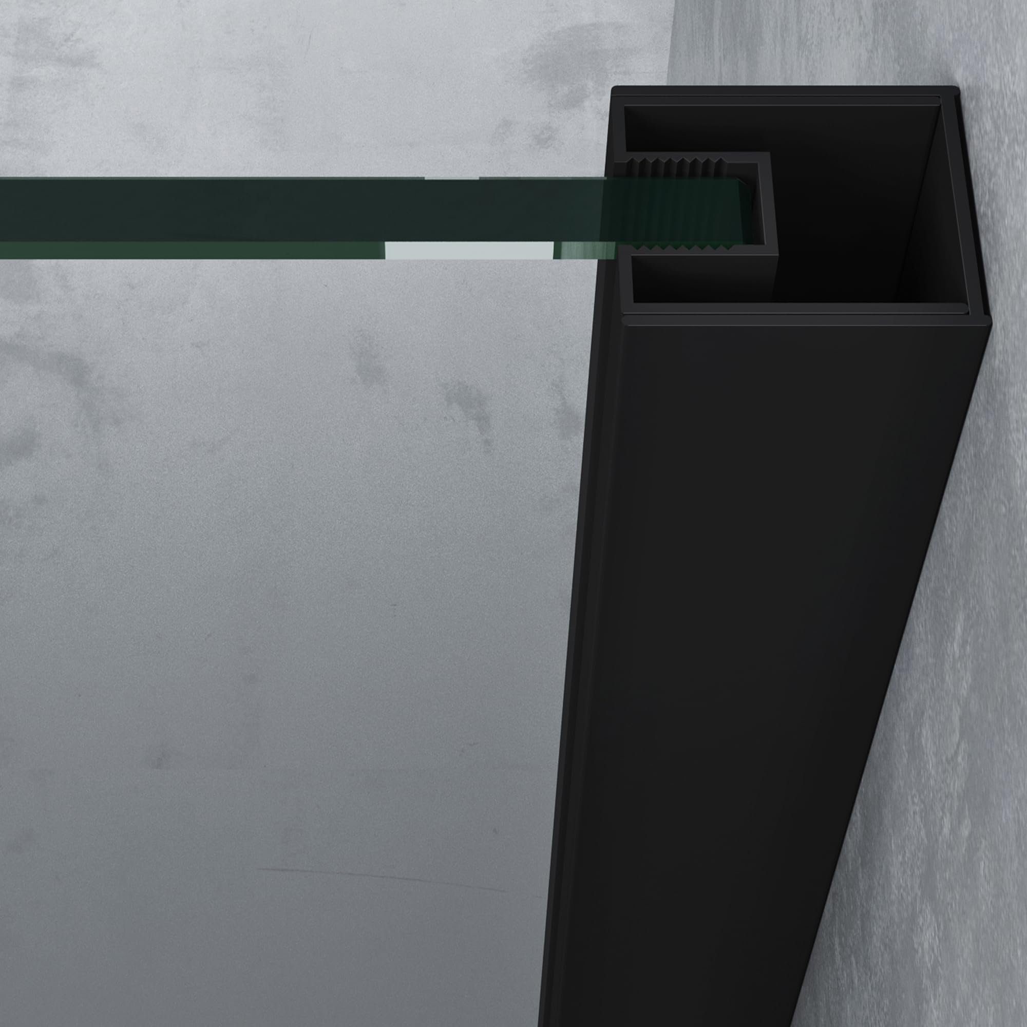 Mai & Mai Eckdusche Duschabtrennung Rav52K Viertelkreis ESG-Sicherheitsglas Schwarz, BxT: 80x80 cm, Einscheibensicherheitsglas, mit Drehtür, Nano-Beschichtung – Bild 5 von 5