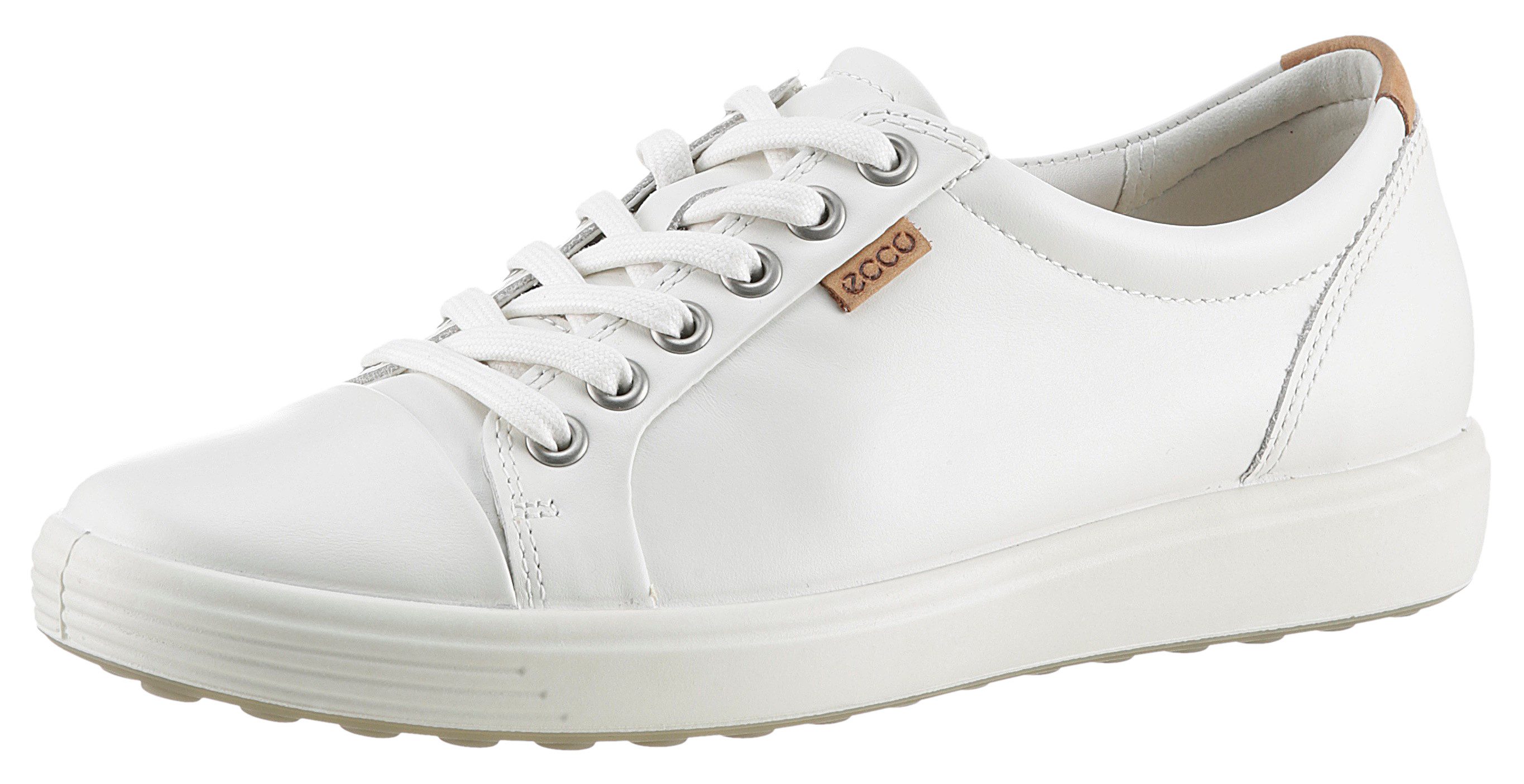 Ecco SOFT 7 W Sneaker mit Label, Freizeitschuh, Halbschuh, Schnürschuh, schmale Form