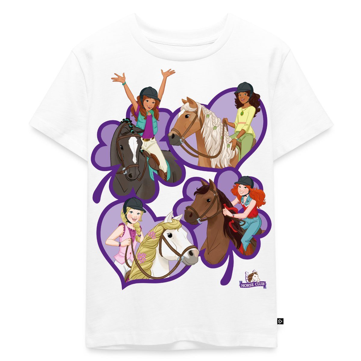 Spreadshirt T-Shirt Schleich Horse Club Sofia Lisa Hannah Sarah Herzen Kinder Premium T-Sh (1-tlg)