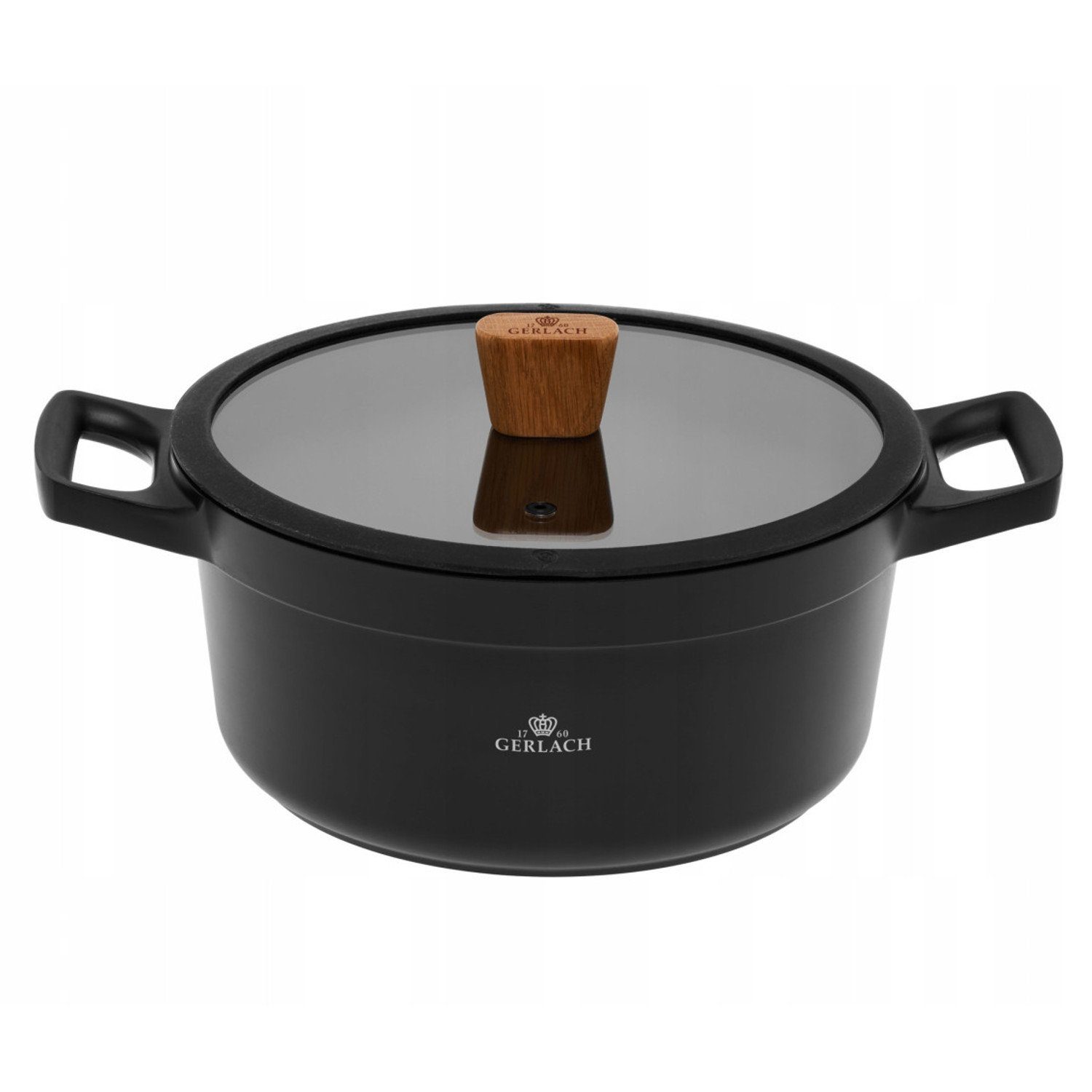 GERLACH Kochtopf, Aluminium, Traditioneller Topf mit Deckel Natur 24 cm