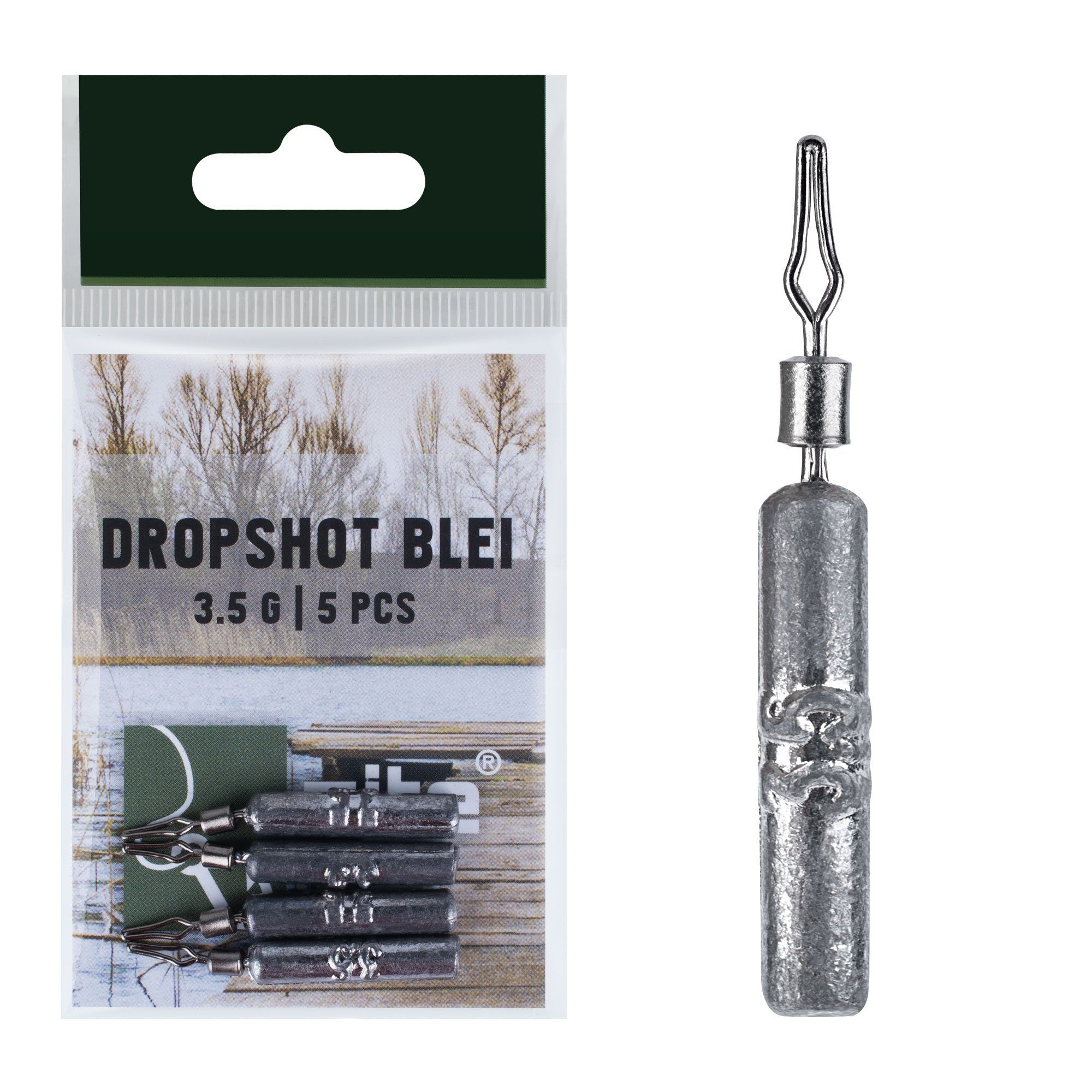 Zite Drop-Shot-Blei 5 Stück Stabblei 3,5g - Angelblei für Finesse Angeln - Grundblei