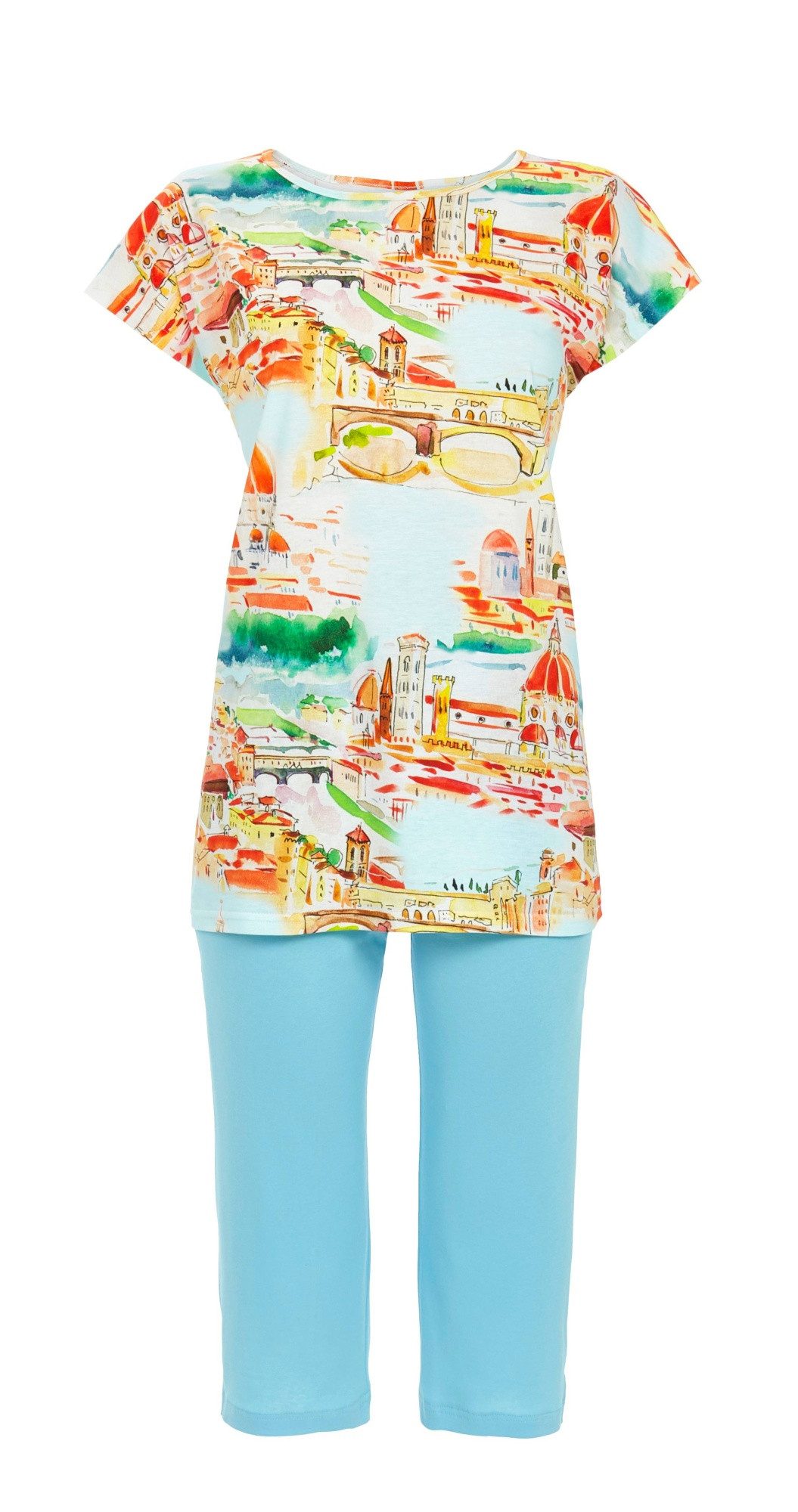 Ringella Pyjama - Schlafanzug mit Caprihose (2 tlg) 50% Baumwolle 50% Modal