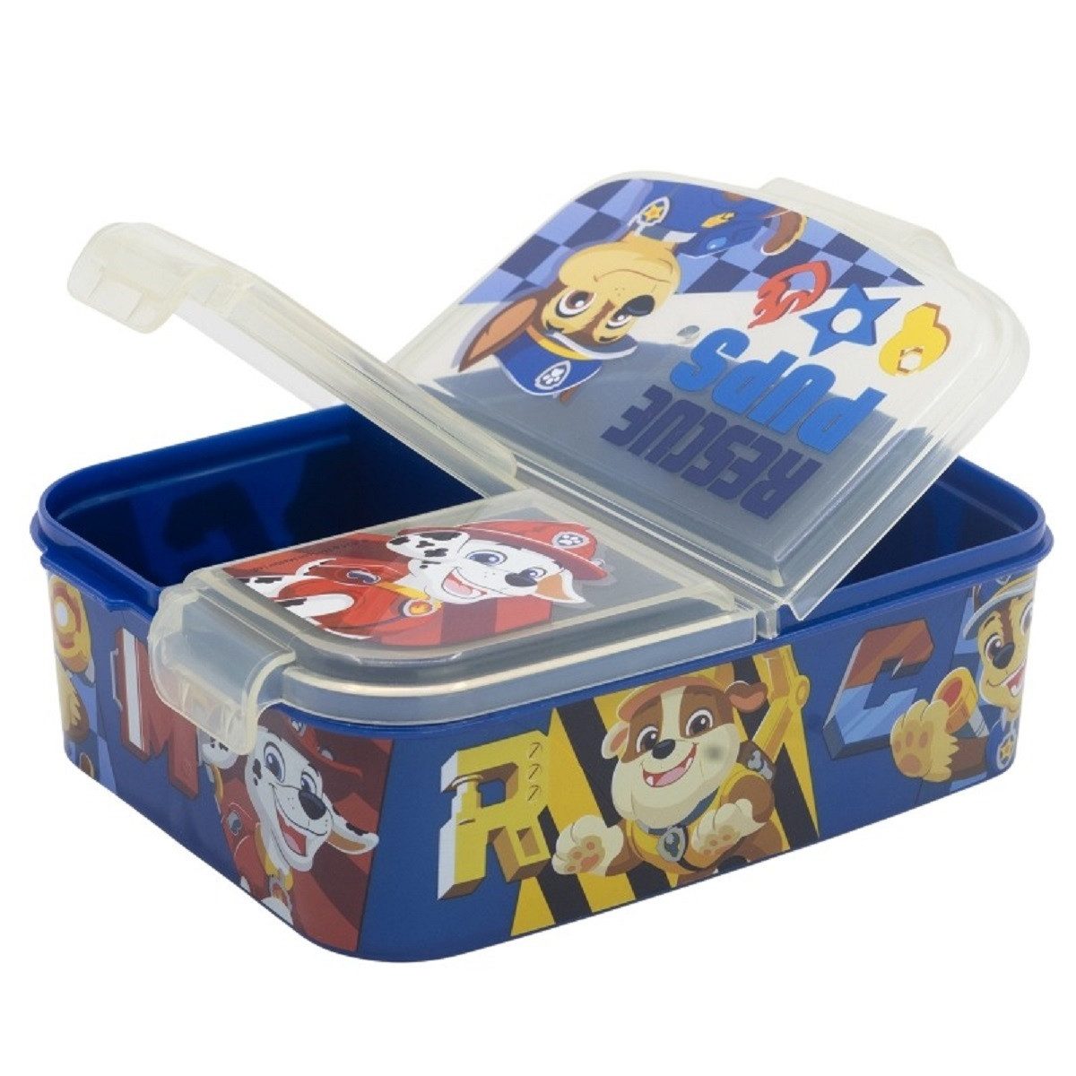 Stor Lunchbox Paw Patrol Kinder Brotdose – Lunchbox mit 3 Fächern & tollem Design, (Lunchbox, 1x Deckel, 1x Dose), Brotzeitdose