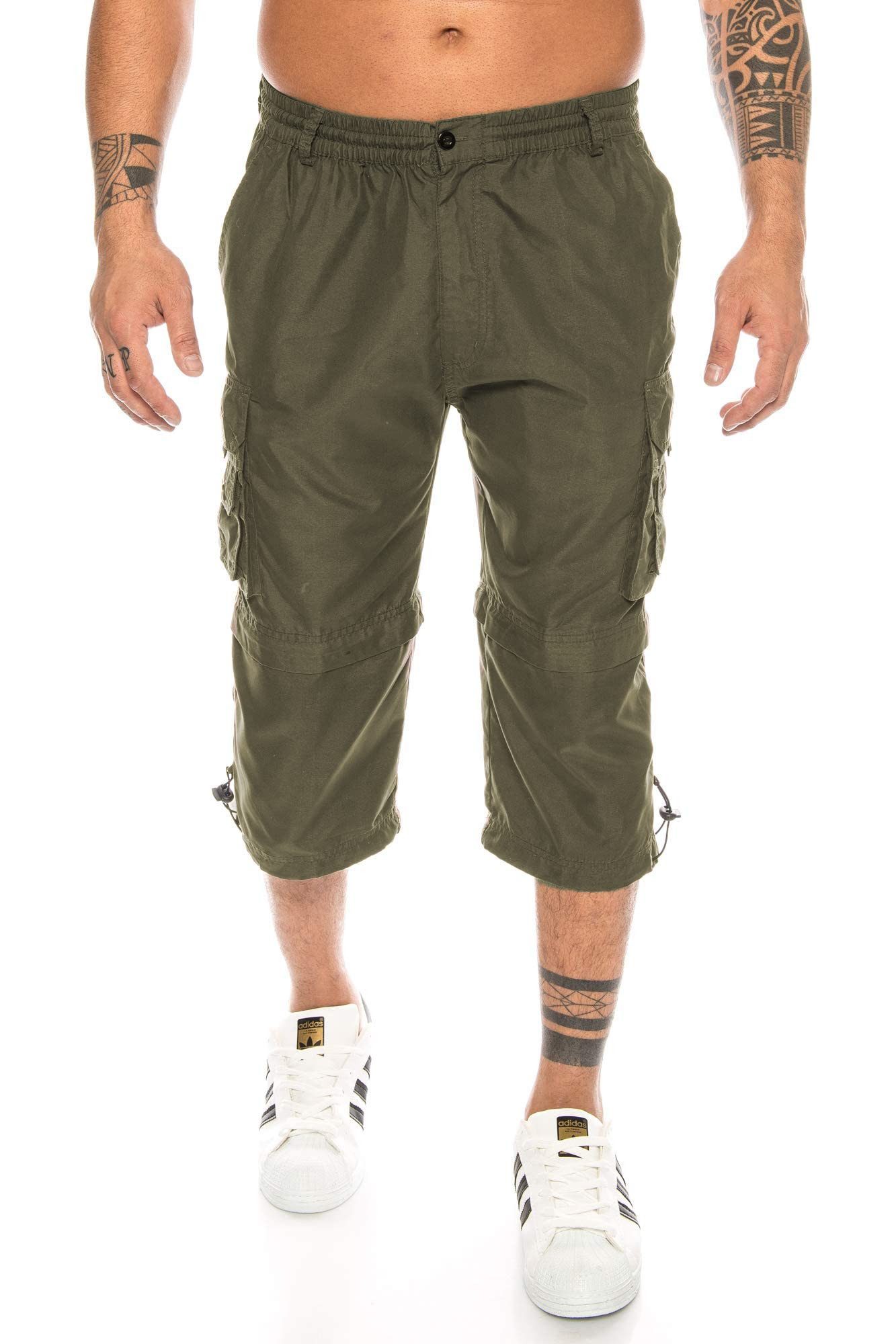 Kendindza Collection Cargobermudas Bermuda Shorts Herren Kurze Hose 3/4 Hose Cargo Taschen abnembare Beine kurze Hose Herren Cargoshorts Sommer