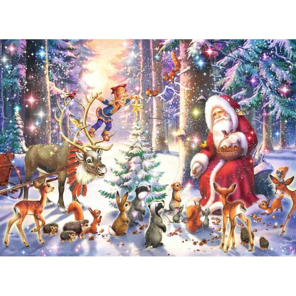 Ravensburger Puzzle Puzzle 100 Teile XXL Waldweihnacht, Puzzleteile günstig online kaufen