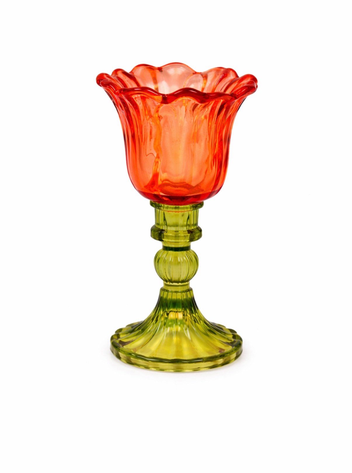 Seyila Home Windlicht Windlicht Tulpe aus Glas, Dekorativer Teelichthalter, Kerzenhalter, Stilvolles Wohnaccessoire