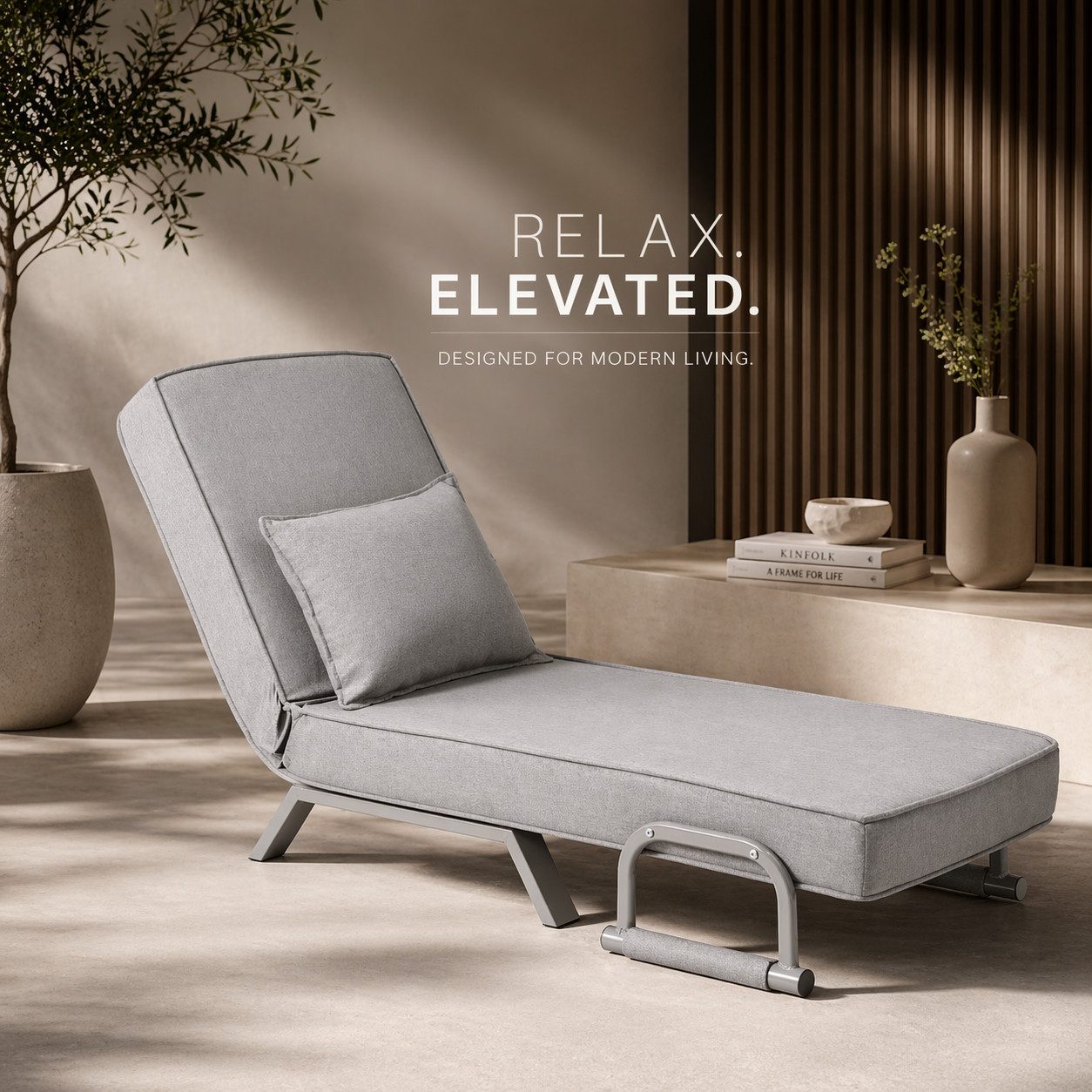 Makika Relaxliege Schlafsessel Schlafsofa Ted klappbar in Grau