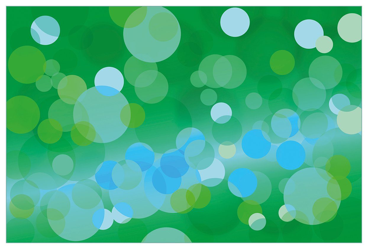 Wallario Küchenrückwand Grüne und blaue Kreise - harmonisches Muster, (1-tlg)