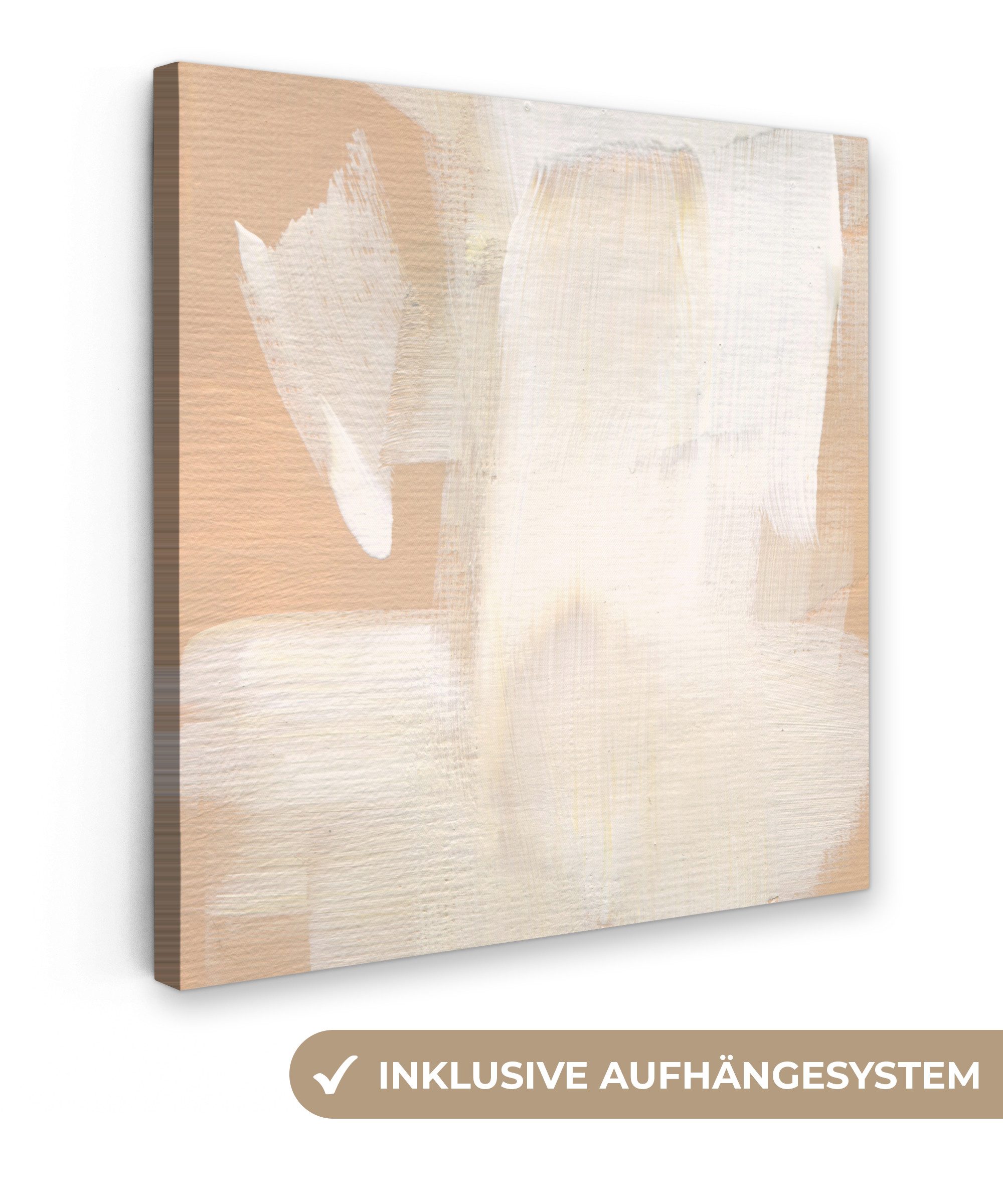OneMillionCanvasses® Leinwandbild Kunst - Weiß - Beige - Modern, Fotodruck günstig online kaufen