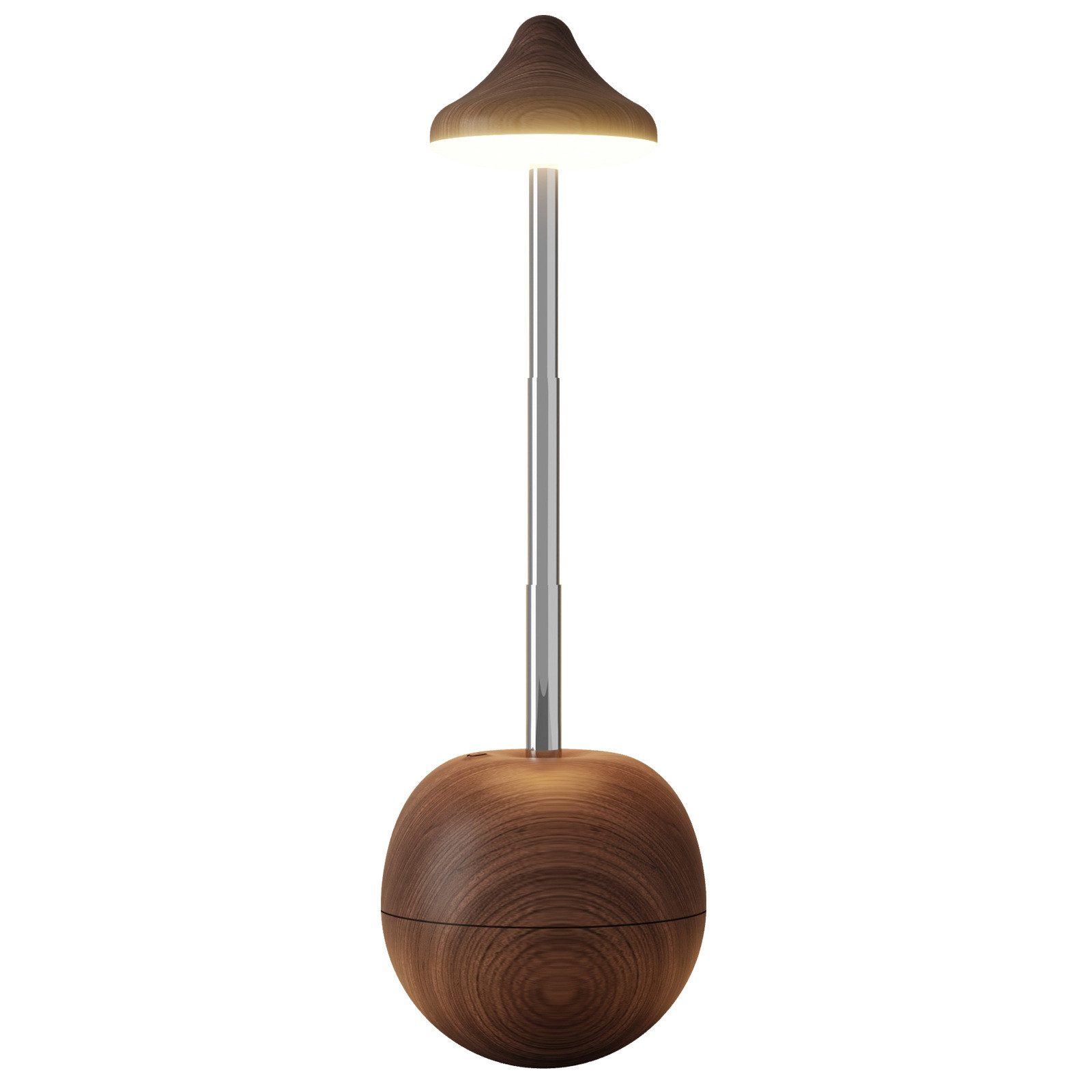 Tekoo LED Nachttischlampe LED Tischleuchte Walnuss-Optik Akku dimmbar RGB Nachttischlampe Holz, LED fest integriert, Warmweiß, Neutralweiß, Kaltweiß, RGB, RGB-Farbwechsel, dimmbar, teleskopierbar, Stehaufmännchen-Funktion