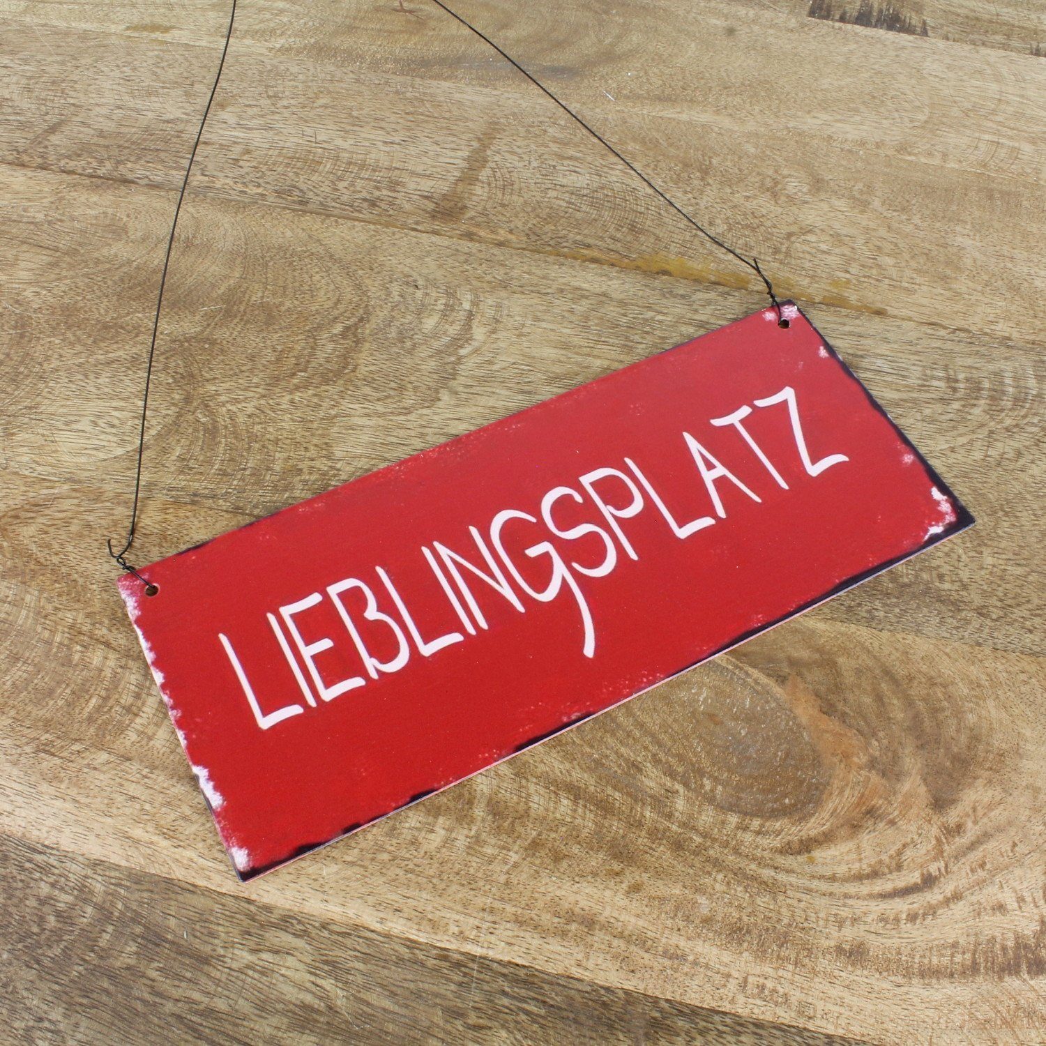 Macosa Home Metallschild Lieblingsplatz rot Dekoschild Garten Wohnzimmer 28 günstig online kaufen
