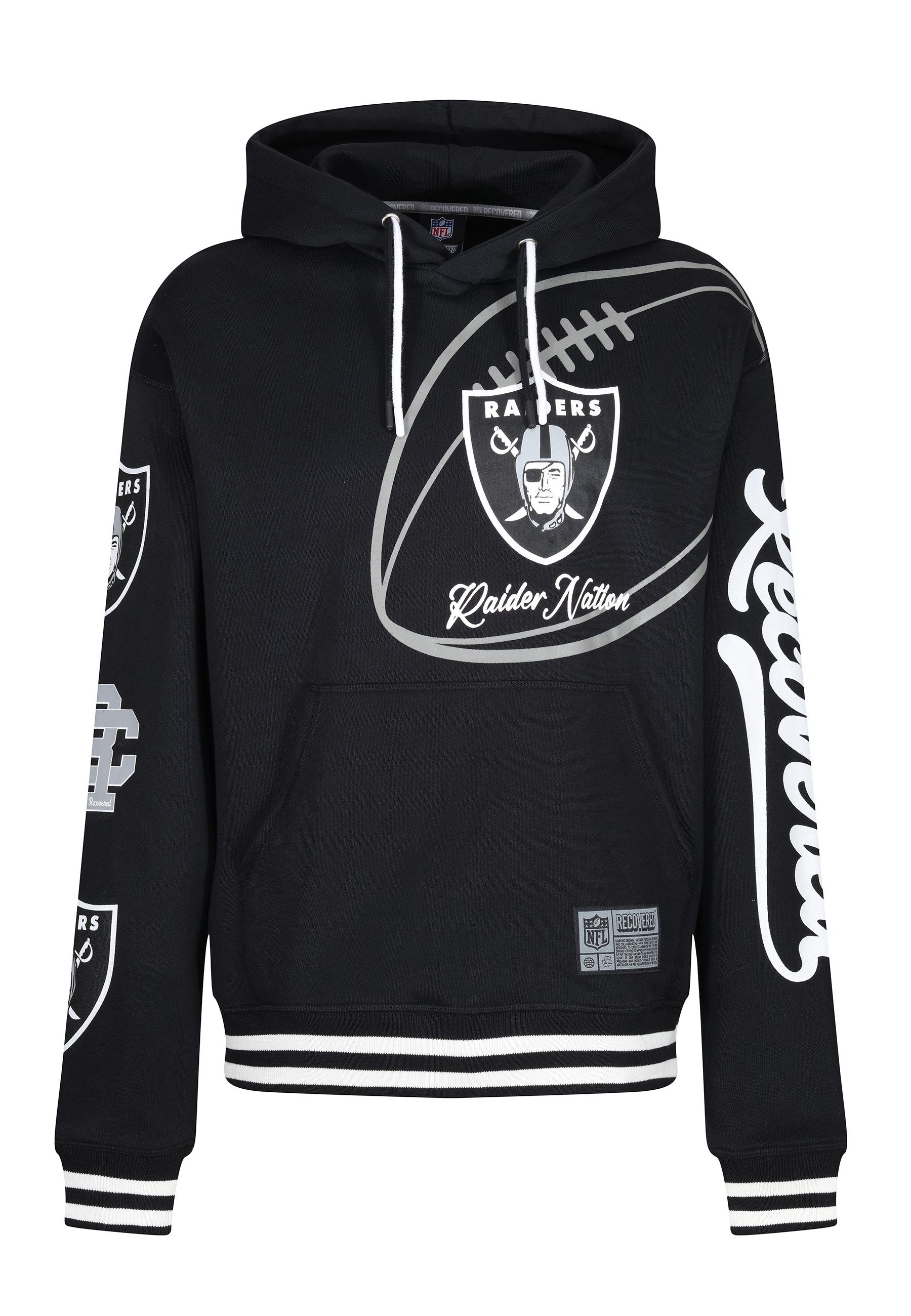 Recovered Kapuzenpullover Recovered - Hoodie - NFL - Las Vegas Raiders 'Raider Nation' Black S