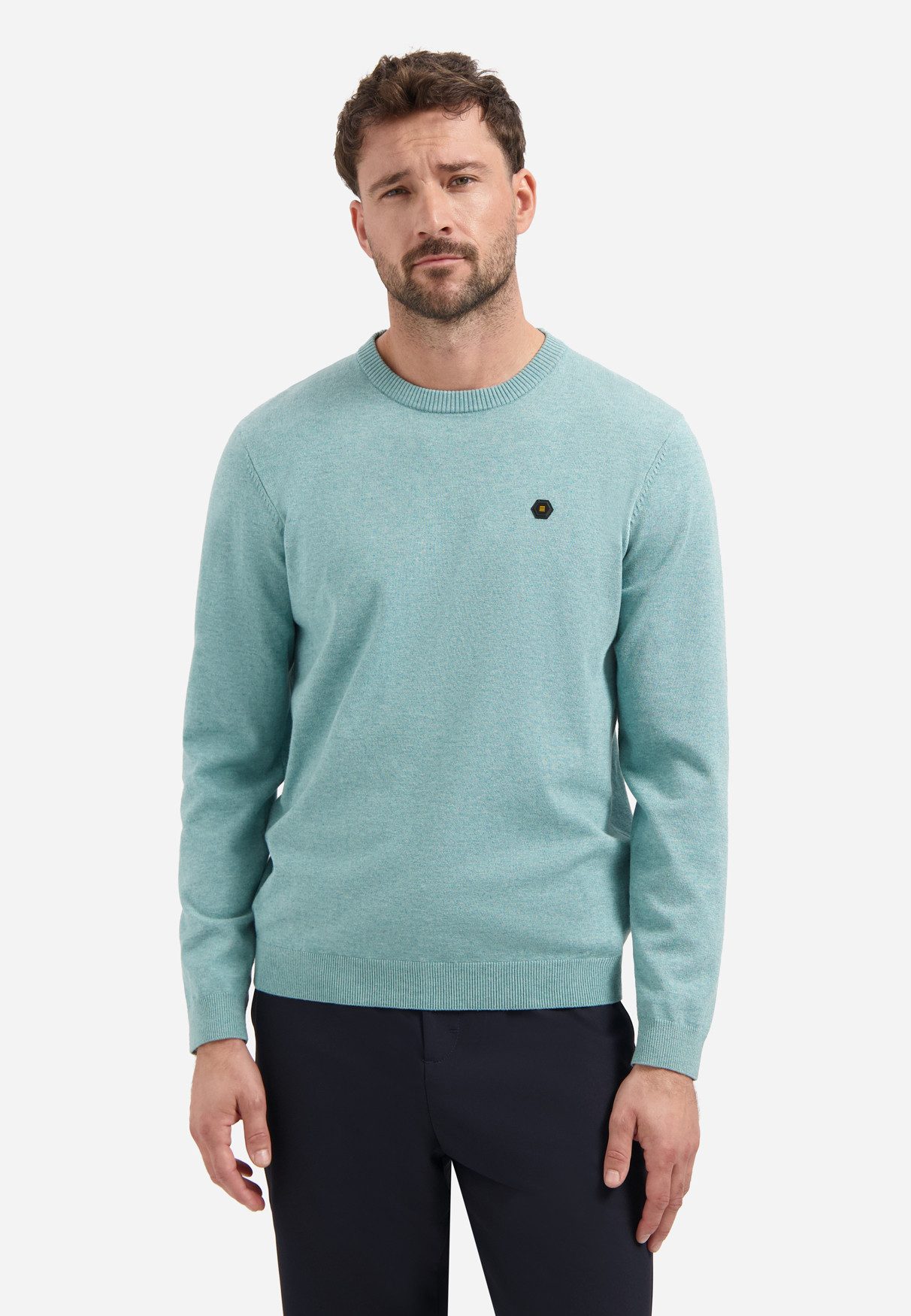 NO EXCESS Strickpullover Pullover Crewneck 2 Coloured Melang