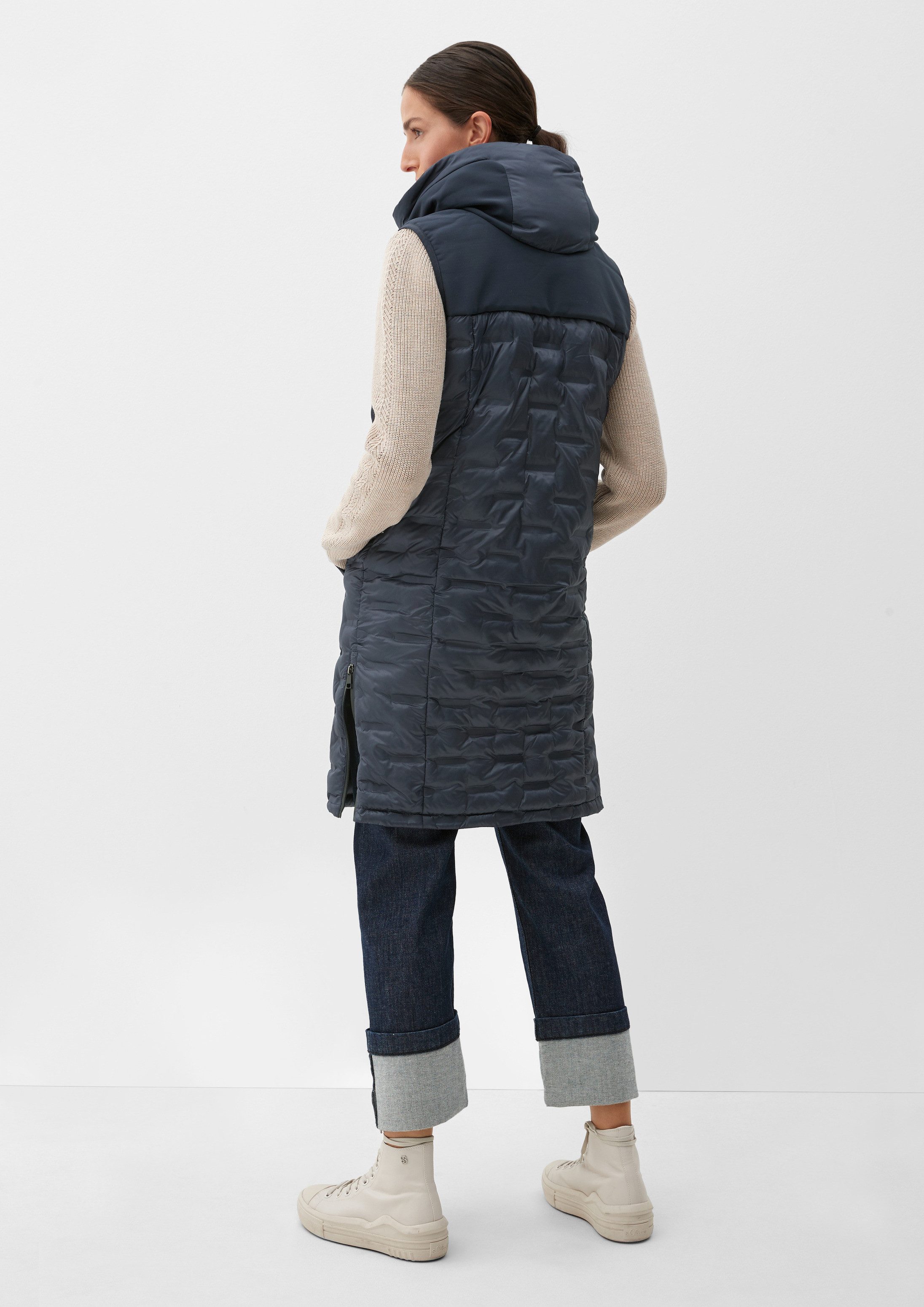 s.Oliver Outdoorjacke Outdoor-Weste Long-Weste mit Steppung