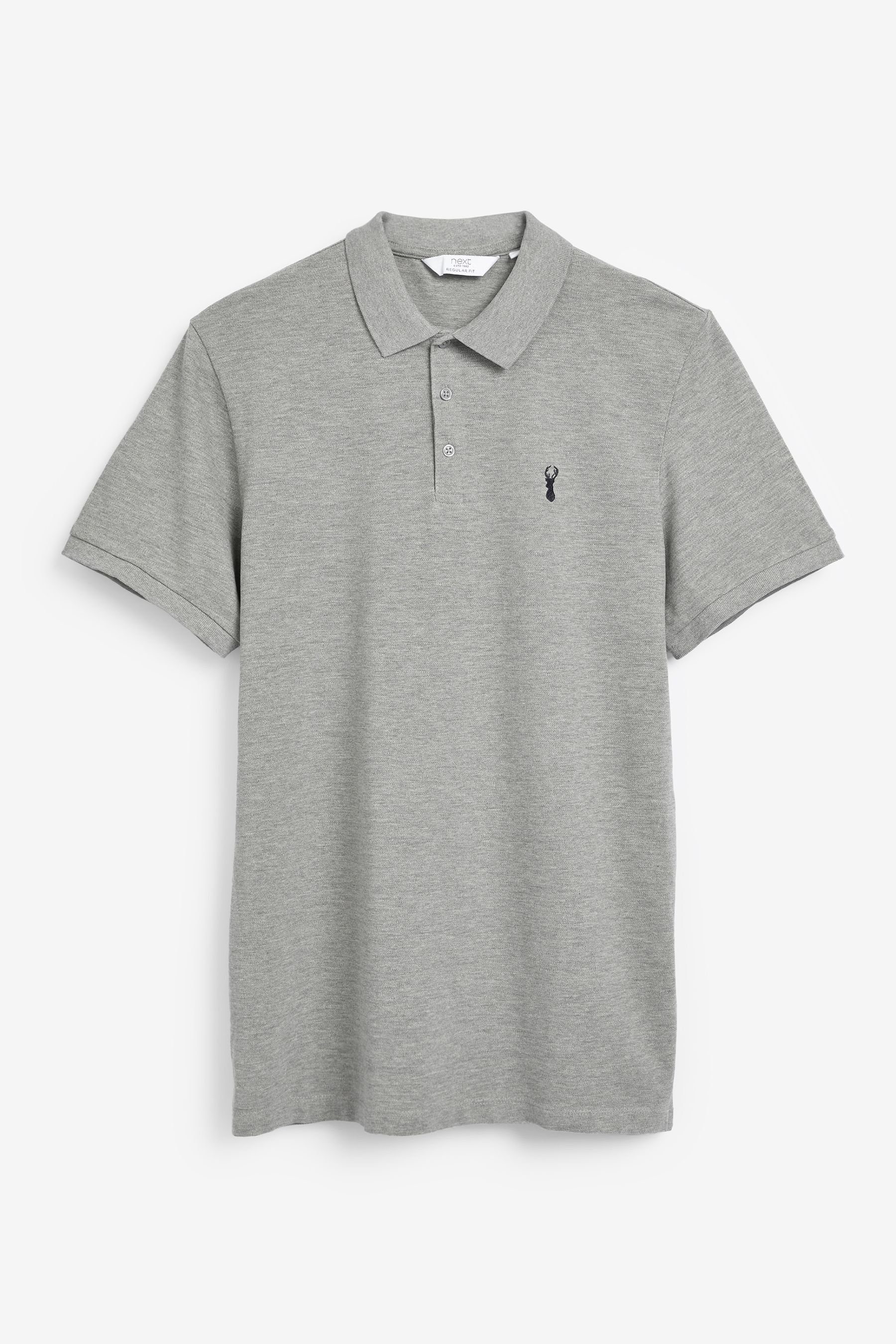 Poloshirt Marl Piqué-Poloshirt Next Grey (1-tlg)