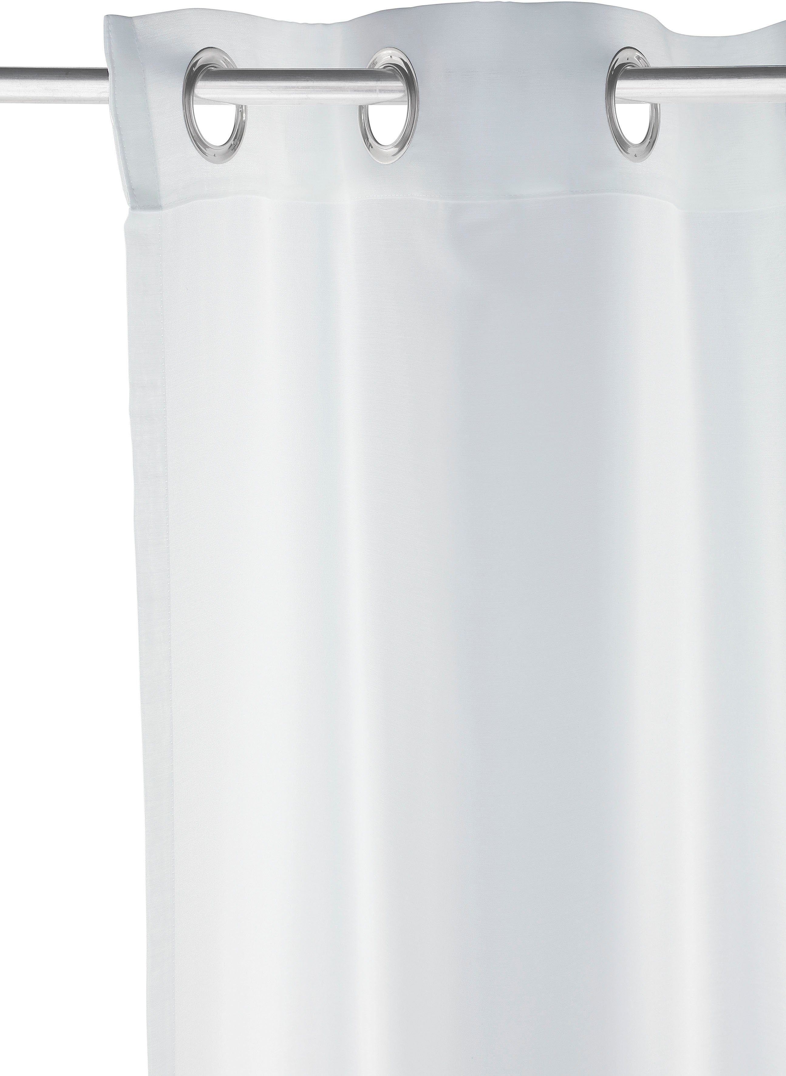 verschiedene Gardine Batist, transparent (1 Polyester, St), Leonique, Größen Ösen transparent, weiß