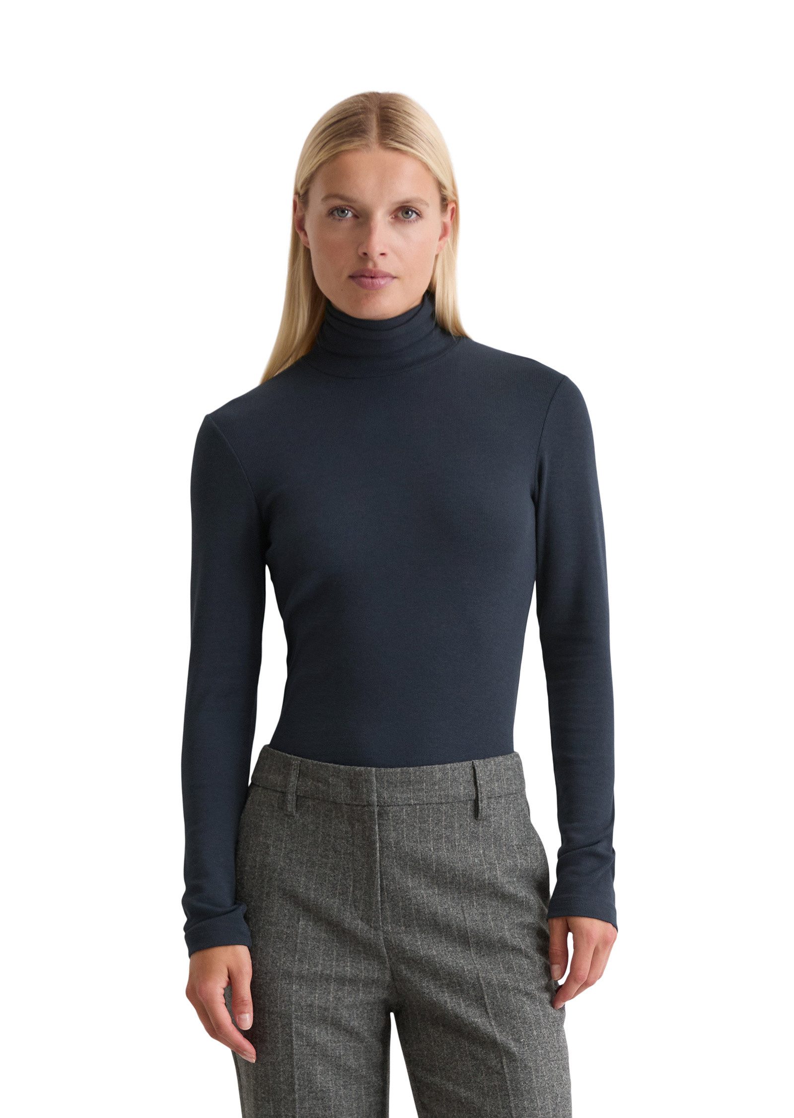 Marc O'Polo Langarmshirt aus soft geripptem günstig online kaufen