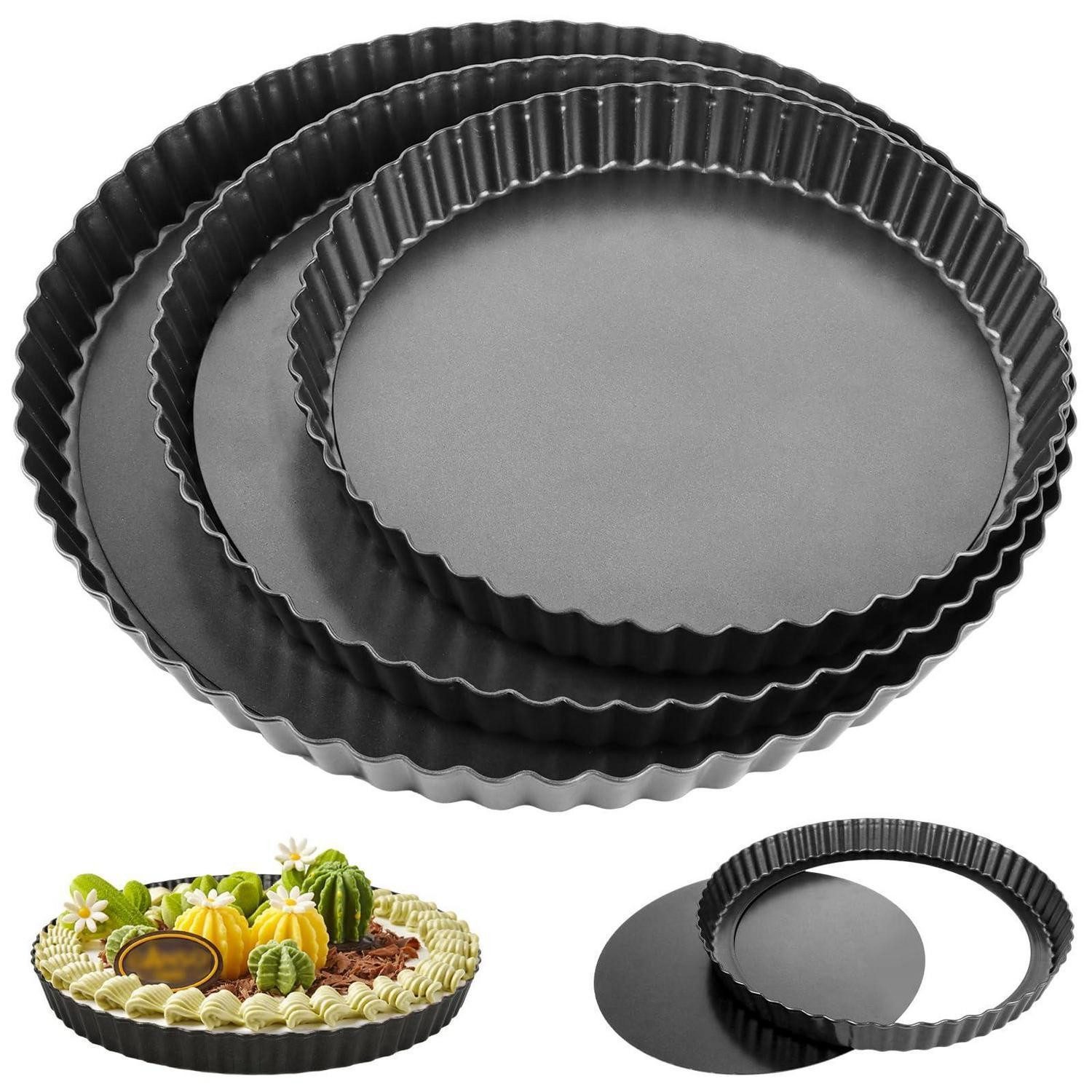 LuxusKollektion Tarteform 3er Set Tarteform mit Hebeboden 22/26/30cm, (3-tlg)