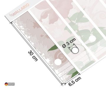 Wallario Etiketten Rose in Pastellfarben gezeichnet, Ordnerrücken-Sticker in verschiedenen Ausführungen