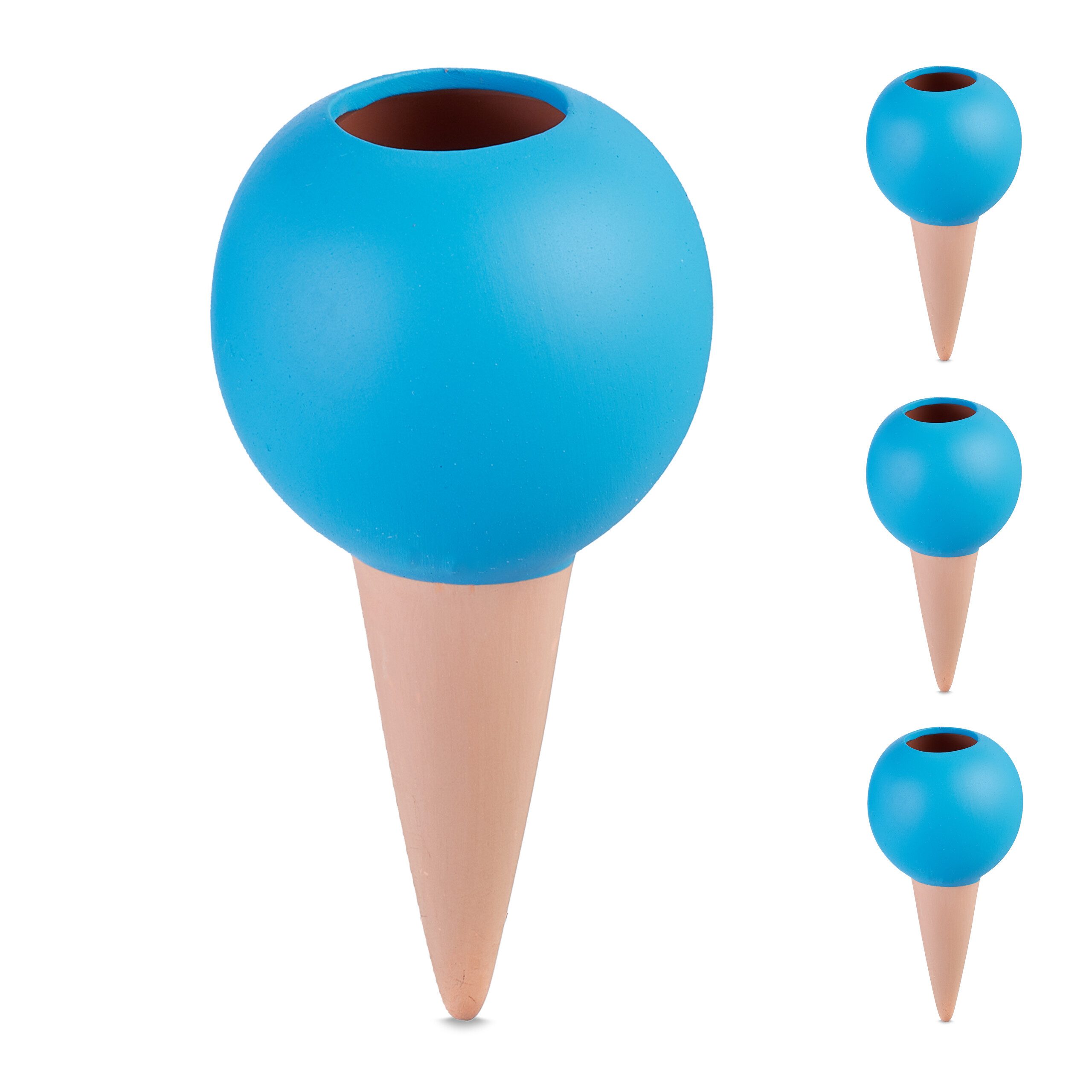 relaxdays Bewässerungssystem Tonkegel im 4er Set, (Set, 4-tlg., 4er Set)