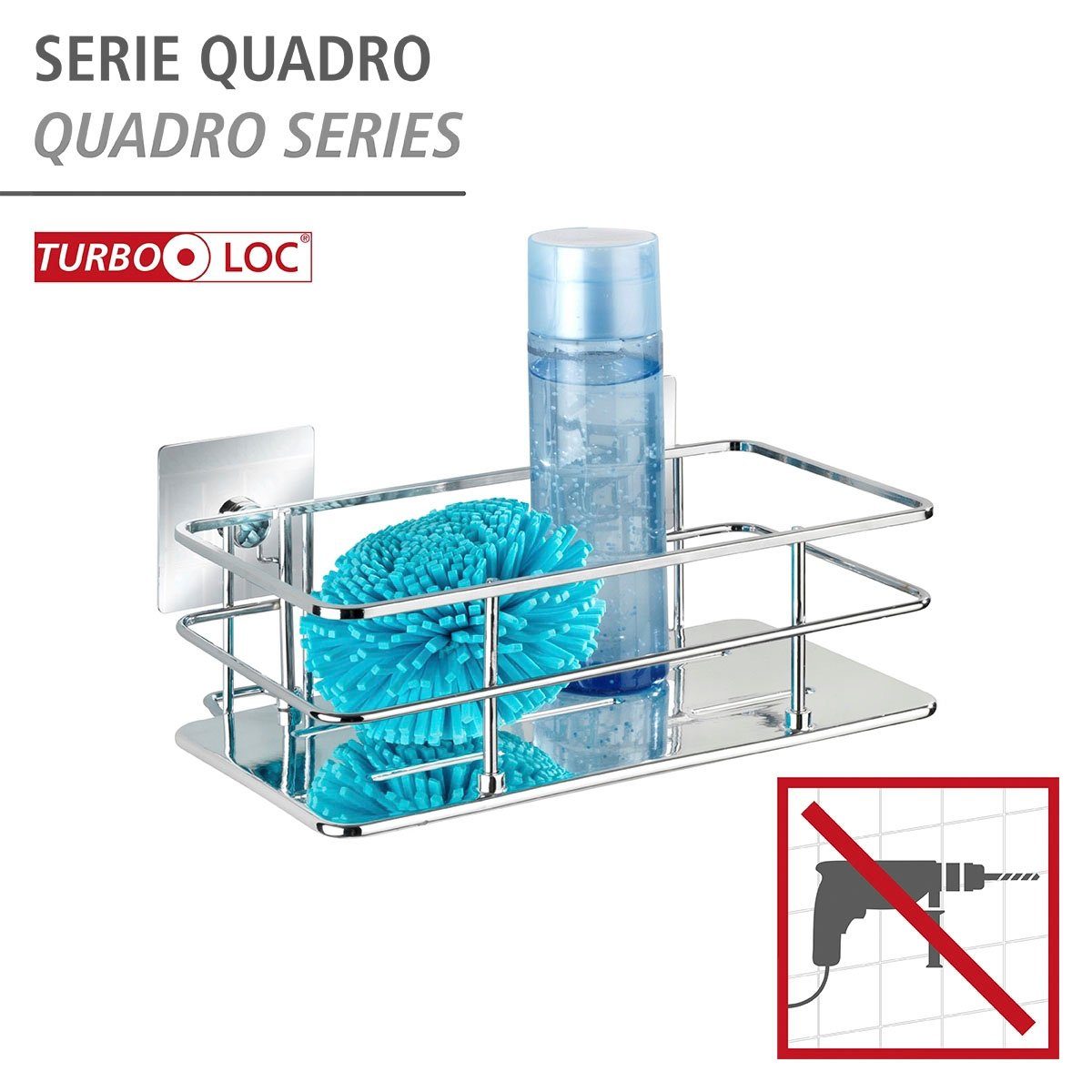 WENKO Duschablage Turbo-Loc Quadro, 1 Ablage