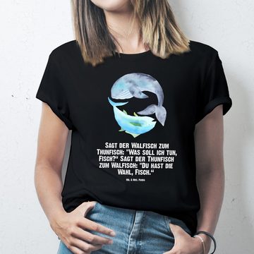 Mr. & Mrs. Panda T-Shirt Walfisch Thunfisch - Schwarz - Geschenk, lustige Sprüche, Shirt, Flac (1-tlg)