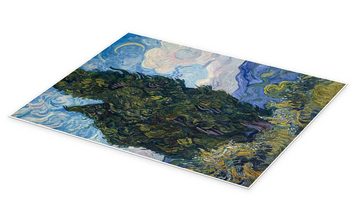 Posterlounge Poster Vincent van Gogh, Zypressen, Wohnzimmer Mediterran Malerei