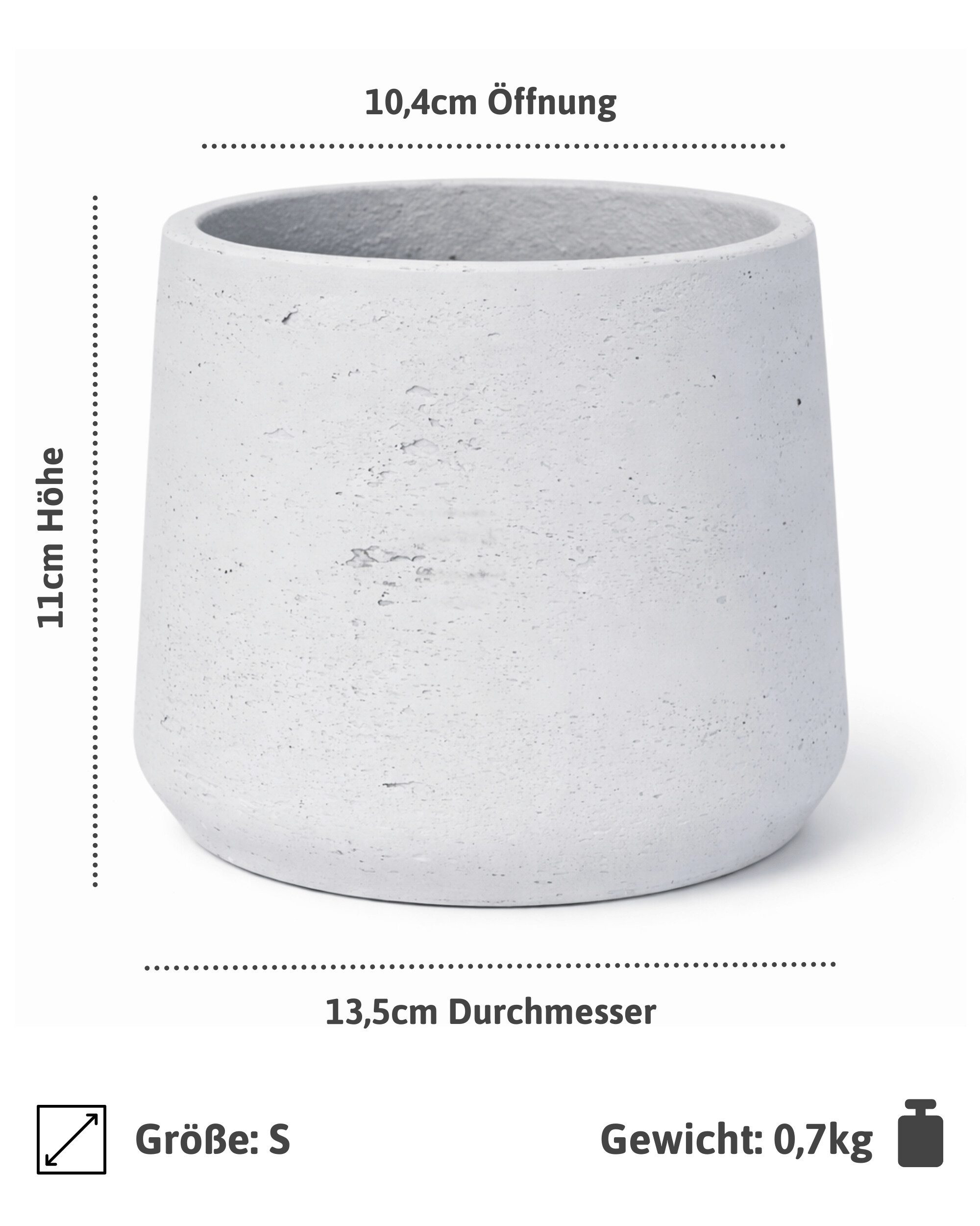 finestgreen Pflanzkübel Patt, Fiberclay Pflanzkübel in Beton-Optik für Innen & Außen