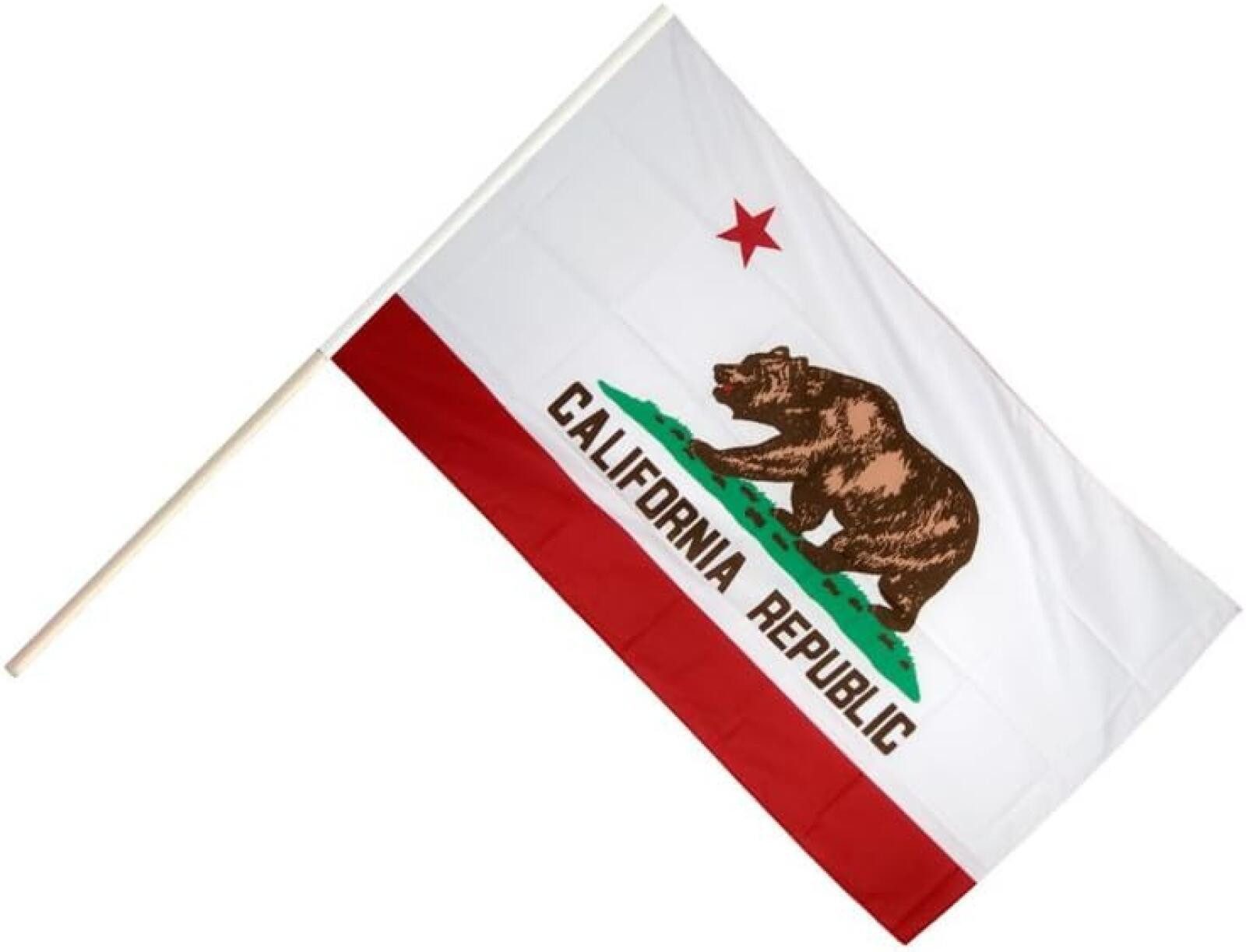 FELIXLEO Fahnenmast Große Stockflagge mit Flagge der USA Kalifornien für Fans, (1-St)