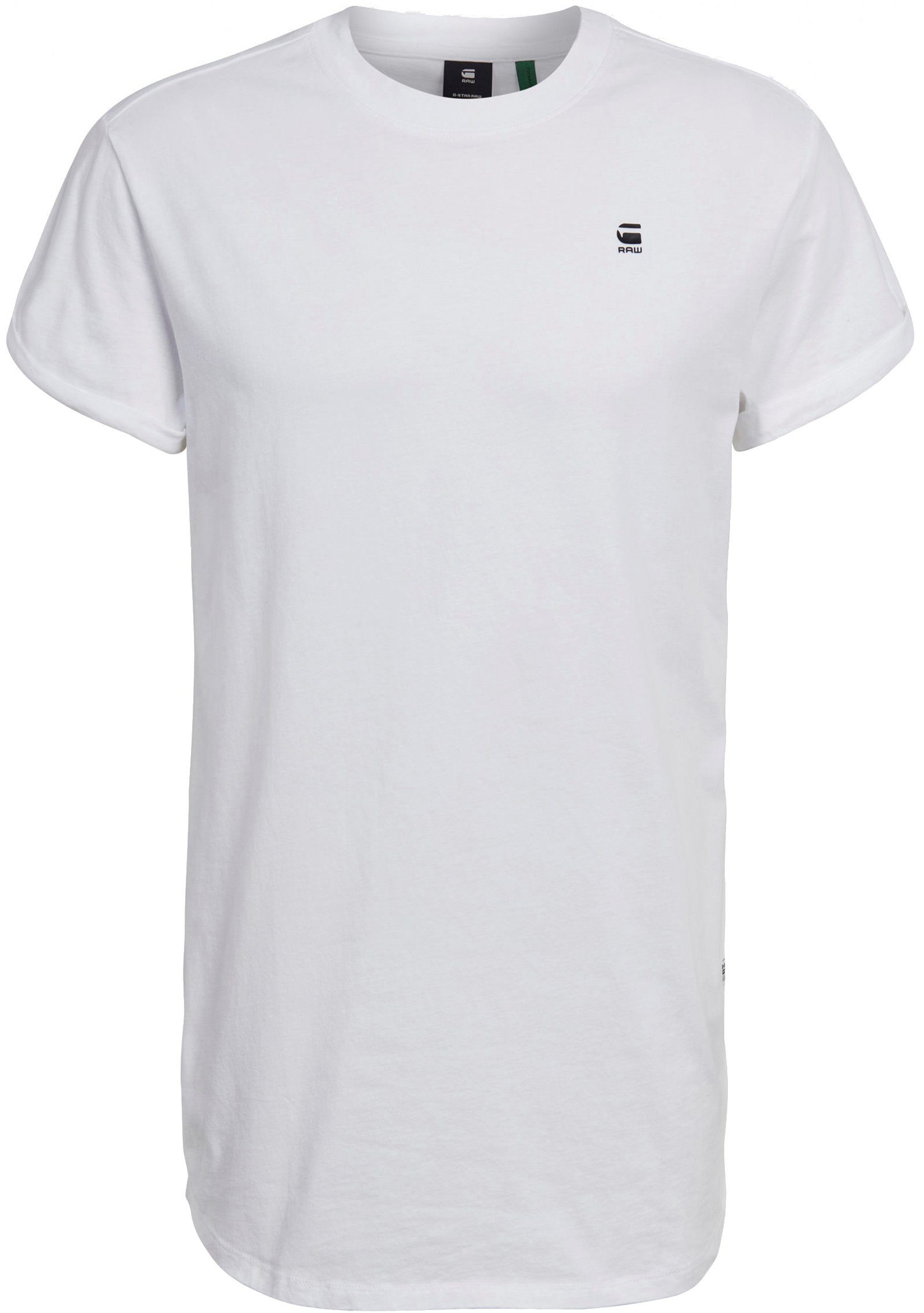 RAW Logo white T-Shirt Stitching kleinem G-Star mit Lash
