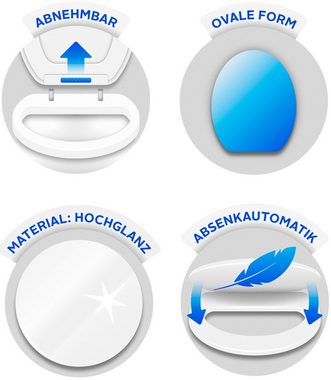 WENKO WC-Sitz Ikaria Weiß matt (1-St), aus Duroplast, mit Absenkautomatik