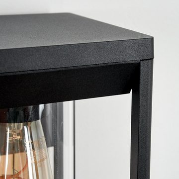 hofstein Außen-Wandleuchte »Besana« Außenleuchte aus Metall/Glas in Schwarz/Klar, ohne Leuchtmittel, Wandlampe abwärts E27, Wandleuchte mit Lichteffekt