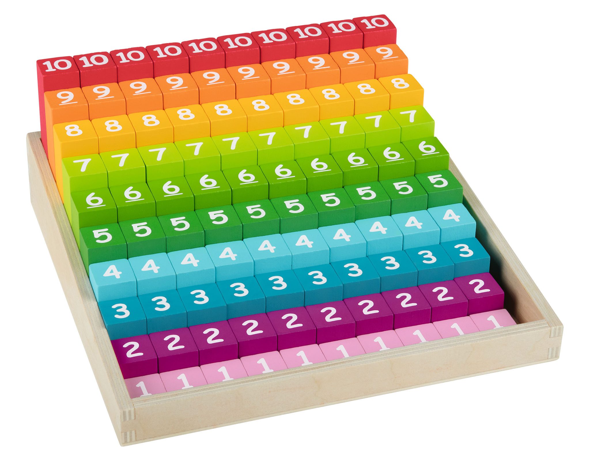 Playtive Lernspielzeug Playtive Kinder Zählstäbe Spiel Regenbogen 101tlg. Holz Montessori