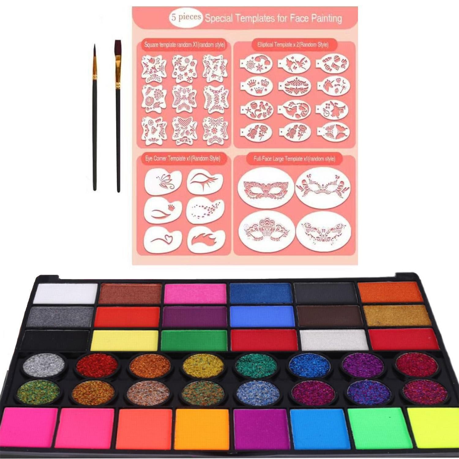 DEBAIJIA Theaterschminke 42 Farbe Gesichtsbemalungs-Set Theaterschminke Halloween-Party-Make-up