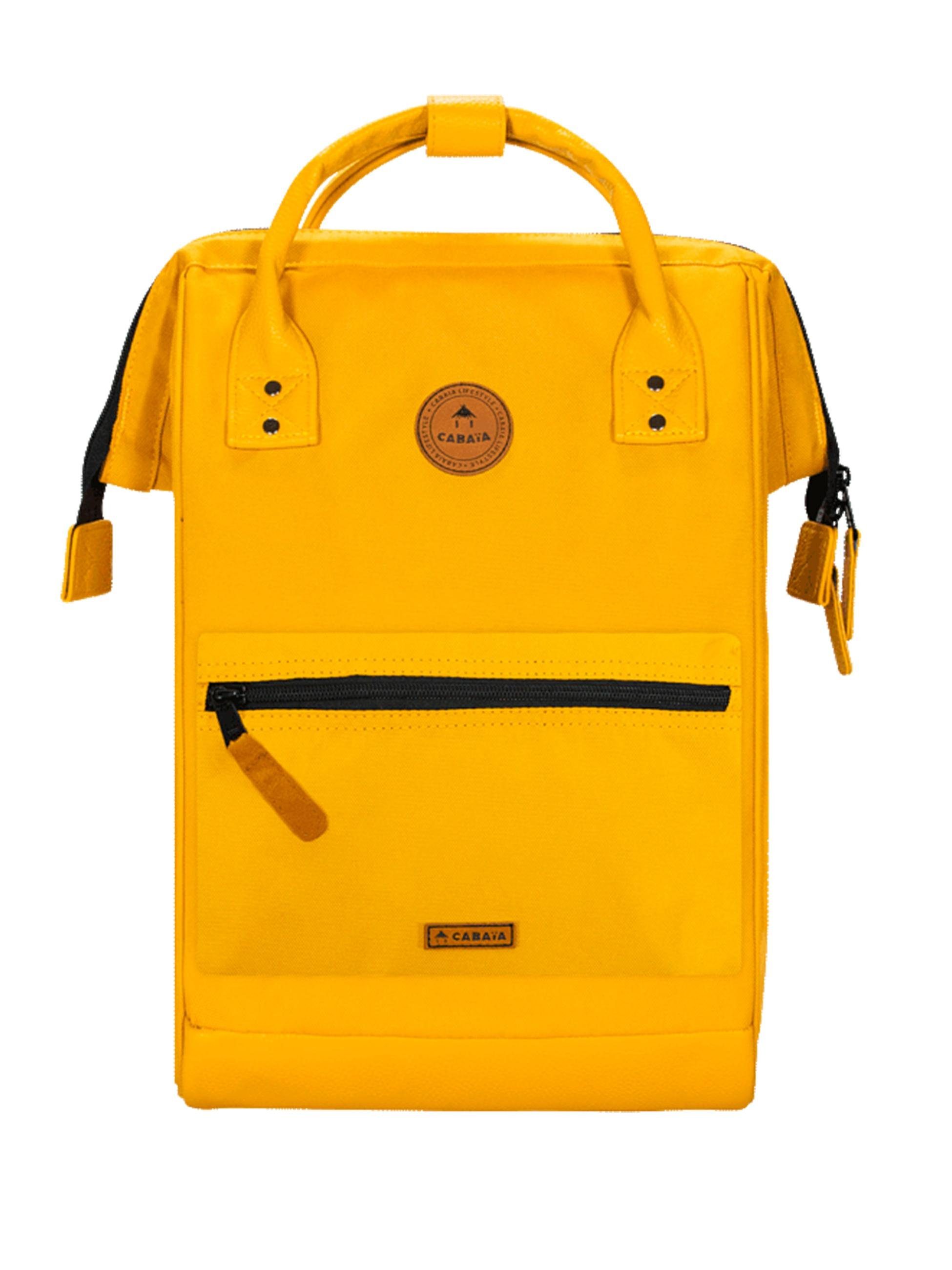 CABAIA Tagesrucksack Adventurer M Recycled, Cityrucksack mit austauschbaren Vordertaschen gelb