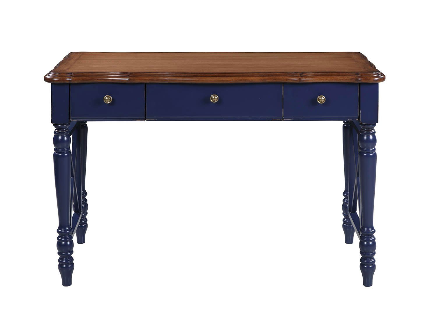 JVmoebel Schreibtisch, Schreibtisch Echtholz Möbel Tisch Bürotische Landhaus Stil Blau