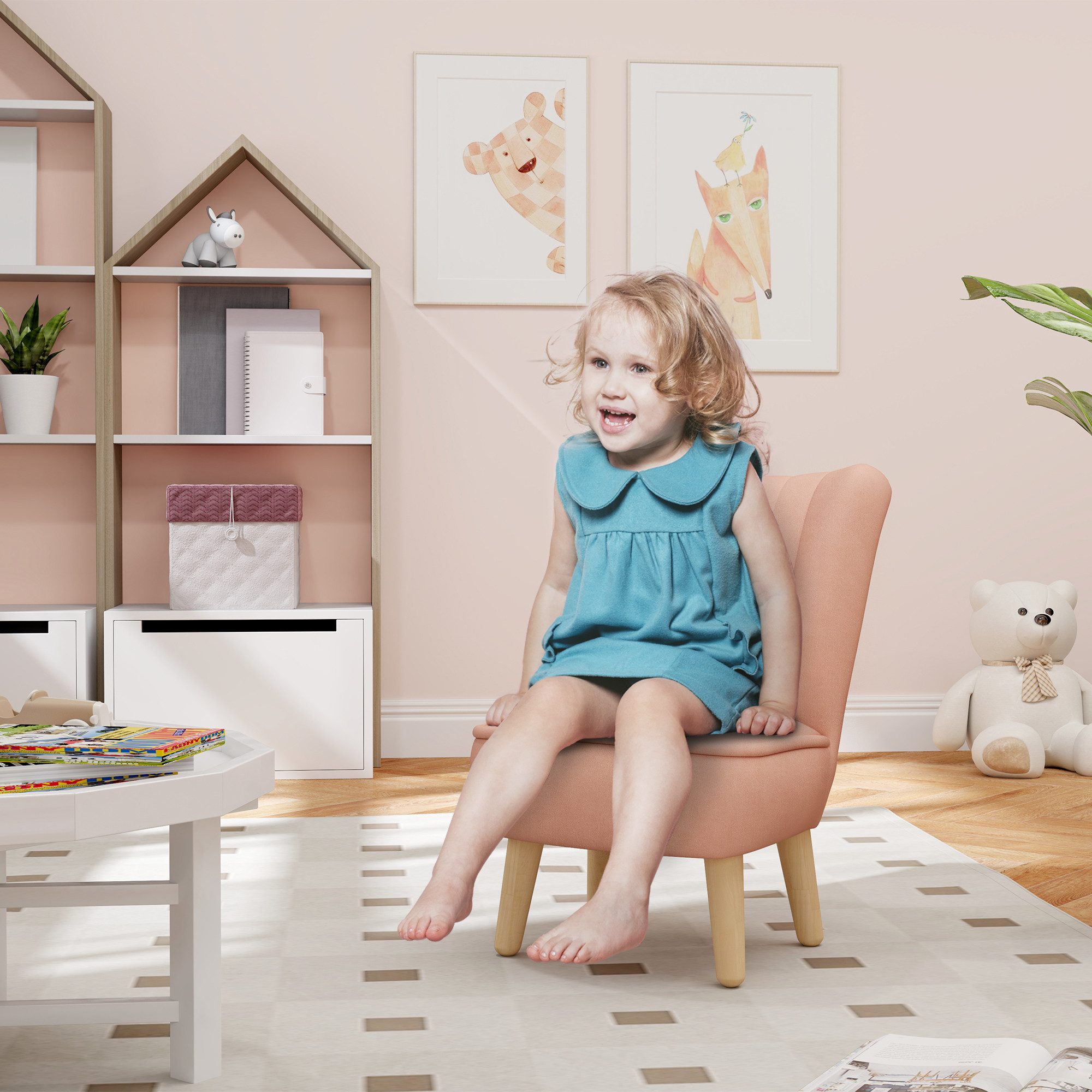 AIYAPLAY Kindersessel mit holländischer Samt-Oberfläche, Holzkonstruktion günstig online kaufen