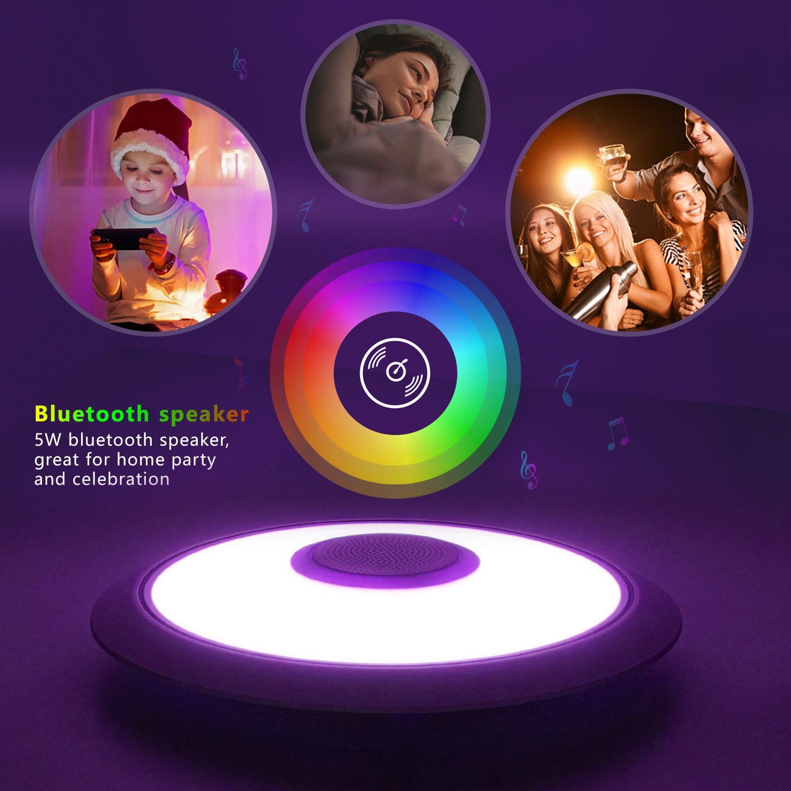 JDONG LED Deckenleuchte Dimmbar mit Bluetooth günstig online kaufen