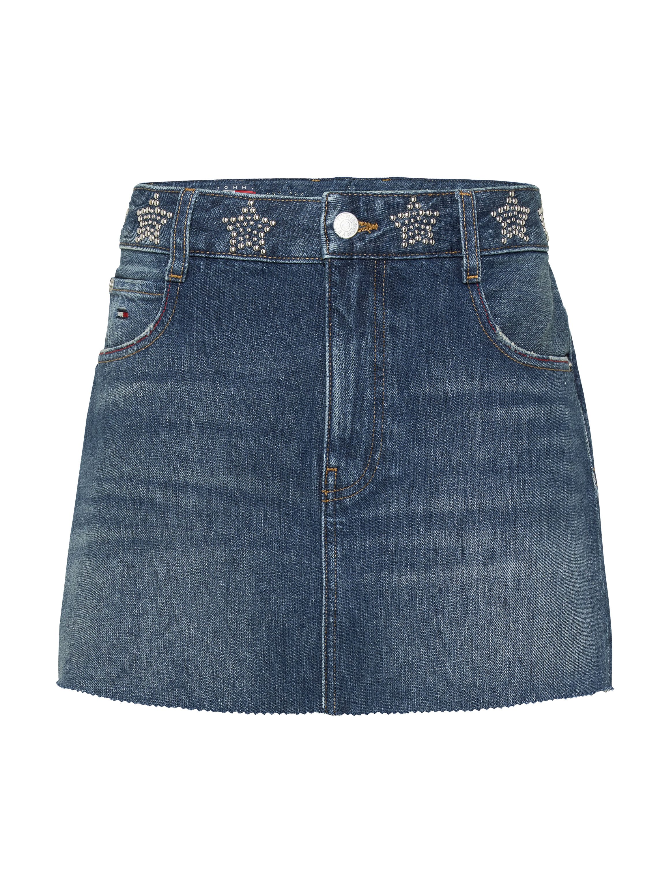 Tommy Jeans Jeansrock STUDDED DENIM MINI SKIRT AI9057 mit Strass-Details