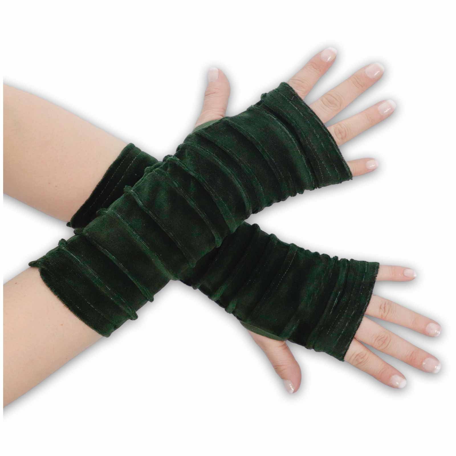 KUNST UND MAGIE Armstulpen Kunst und Magie Samt Armstulpen Stulpen Handwärmer Handschuhe Boho