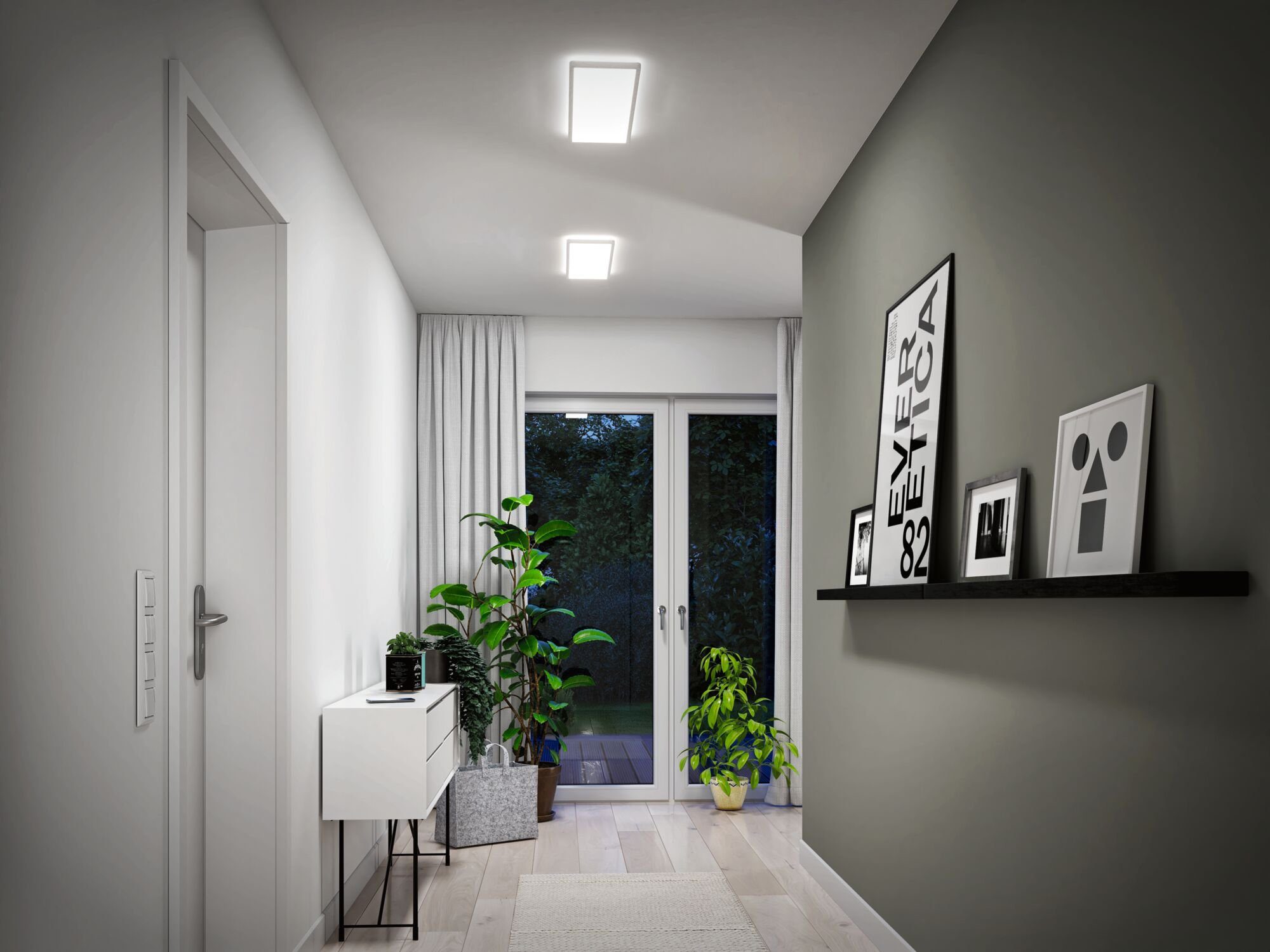 LED Atria Panel Tageslichtweiß Paulmann fest integriert, Shine, LED