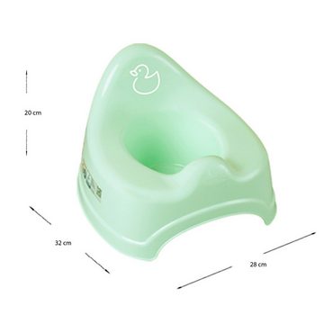 Tega-Baby Babybadewanne 4 Teile SET – DUCK Grün + Ständer Grau - Babybadeset Wanne Pflege, (Made in Europe Premium Set), ** Wwanne + Badesitz + Töpf + WC Aufsatz + Gestell **