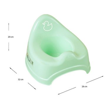 Tega-Baby Babybadewanne 3 Teile SET – DUCK Grün - Babybadeset Wanne Pflege Baden, (Made in Europe Spar -Set), ** Babybadewanne + Badesitz + Töpfchen **