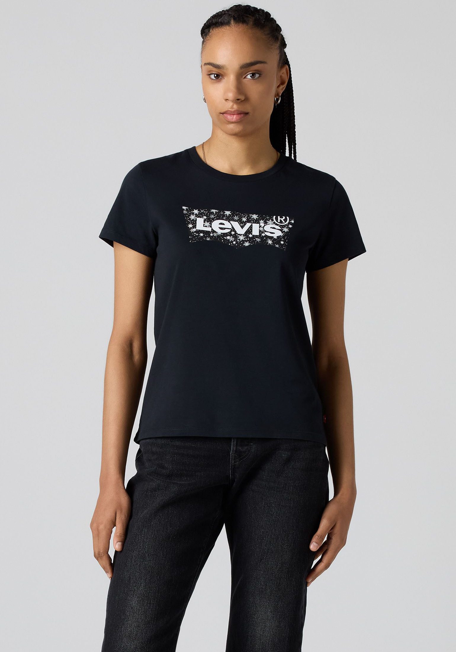 Levi's® Rundhalsshirt THE PERFECT TEE mit Logo im Metallic-Holo Print günstig online kaufen