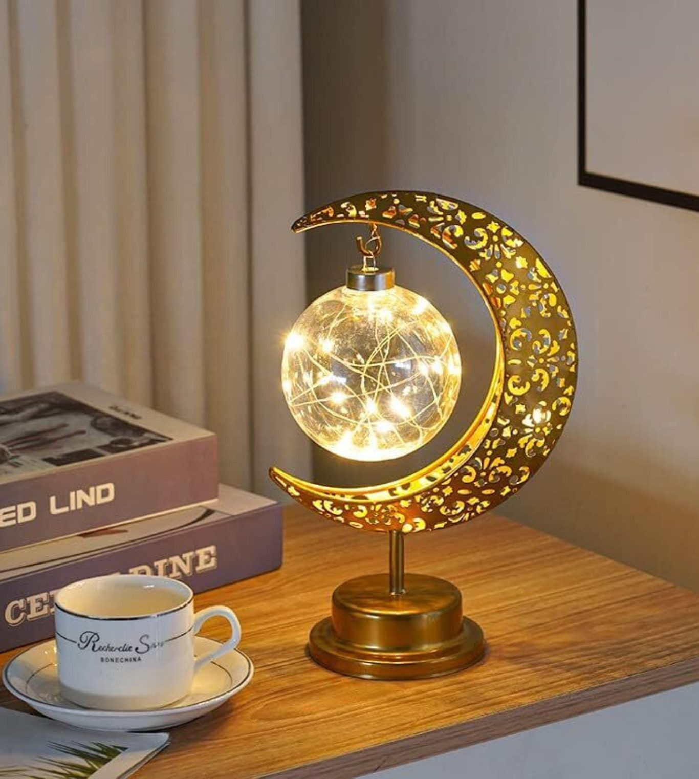 Diyarts Nachttischlampe Stern, LED-Glühbirne, Warmweiß, Langlebiges Metall, günstig online kaufen