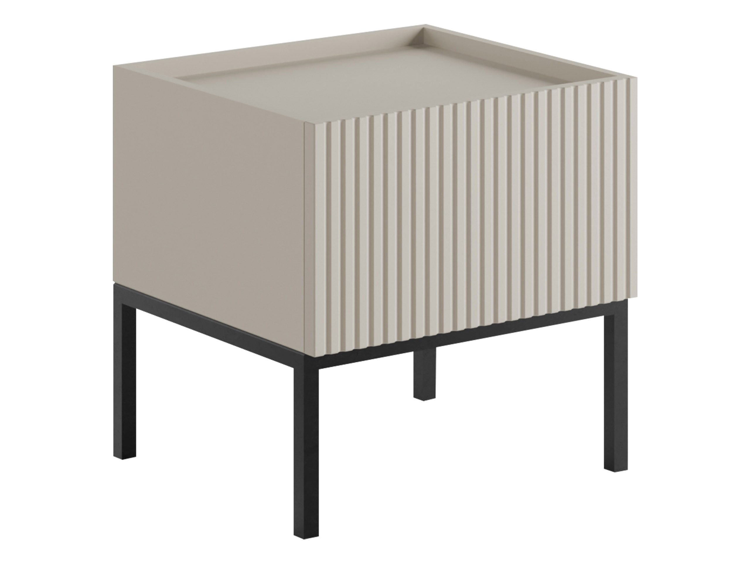 MIRJAN24 Nachttisch Como (mit Schublade), 45x42x45 cm, Beine aus Metall