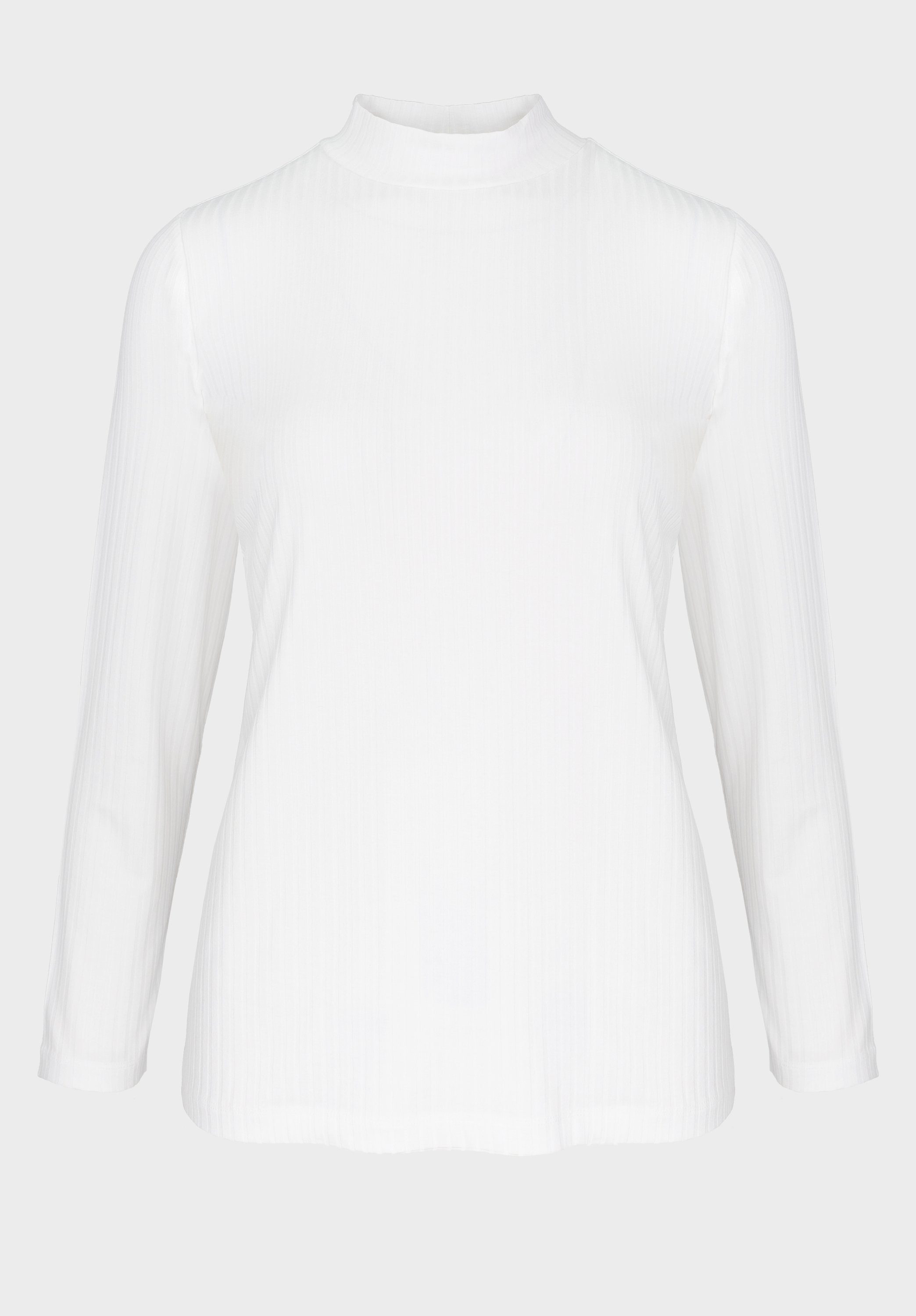 bianca GRETA creme modernem coolen Trendfarben Langarmshirt mit Turtle-Neck in