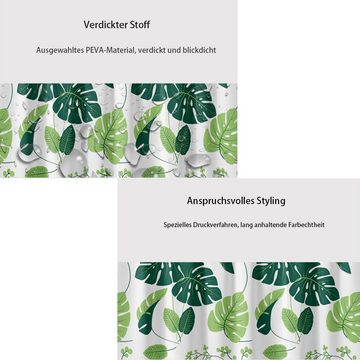Dedom Eck-Duschrollo Duschvorhang, Grünes Blatt Duschvorhang, Anti-Schimmel, Weich, PEVA