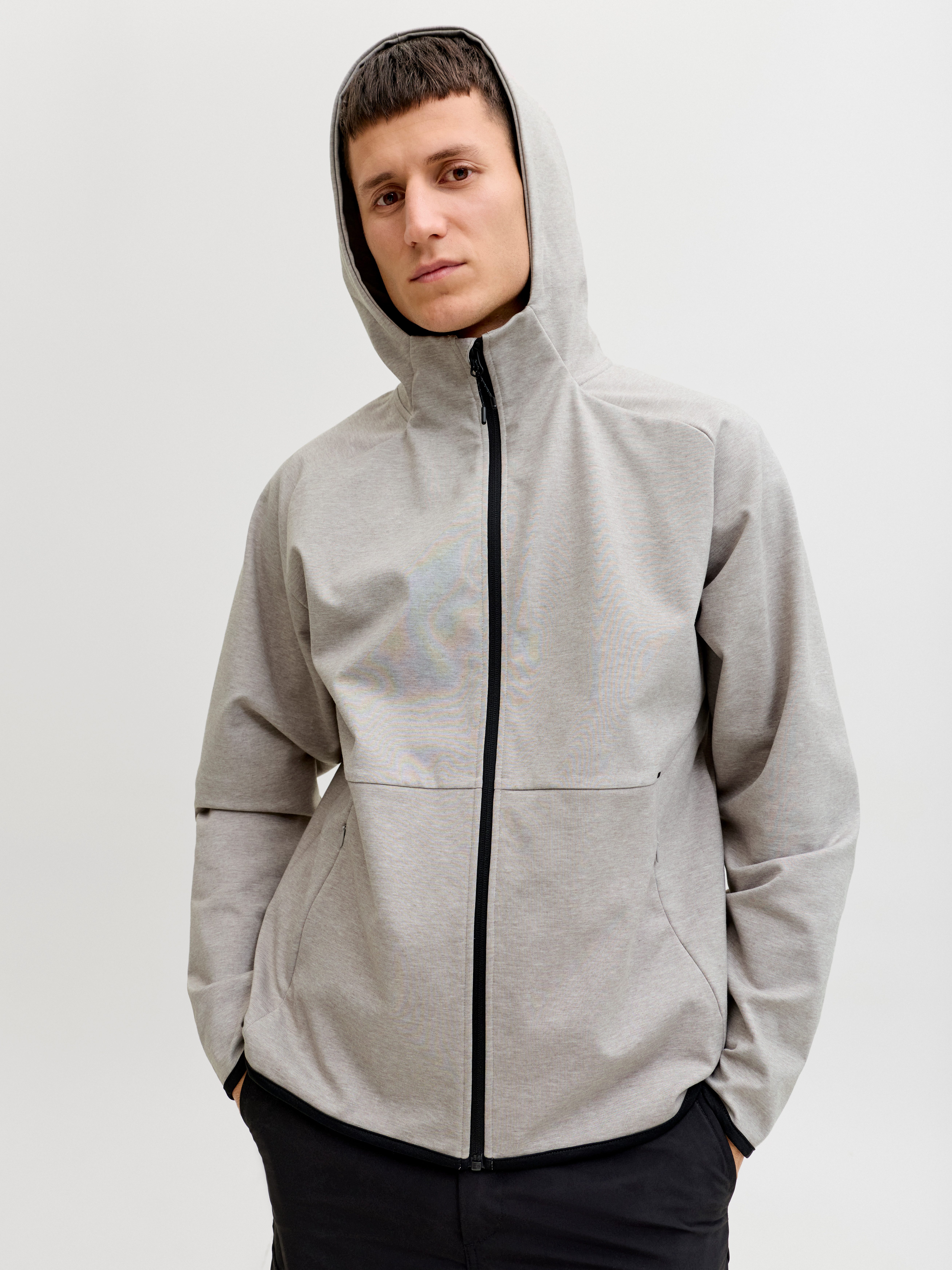 Jack & Jones Sweatshirt JJEBASE SWEAT ZIP HOOD SN mit Kaputze